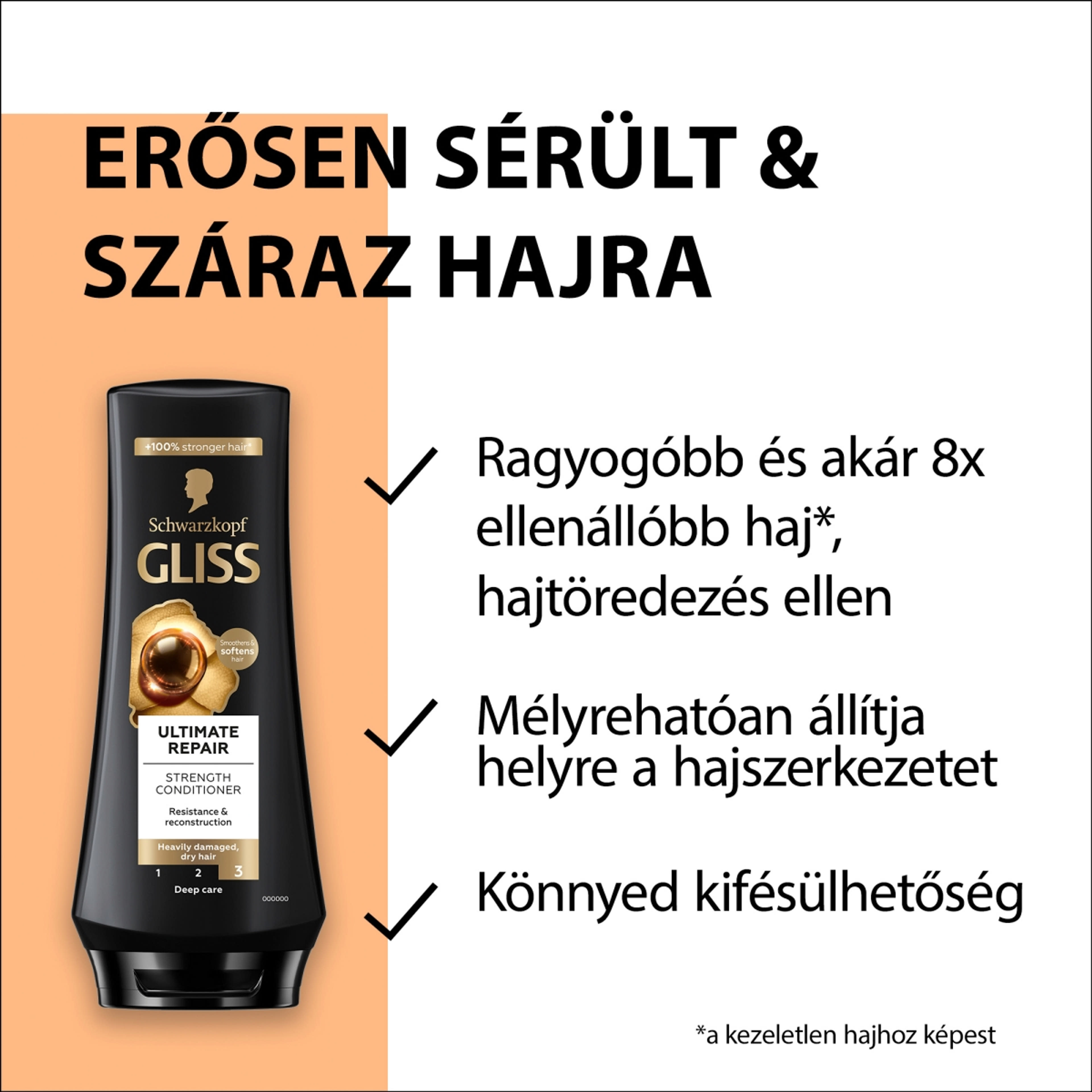 Gliss Ultimate Repair hajregeneráló balzsam - 200 ml-3