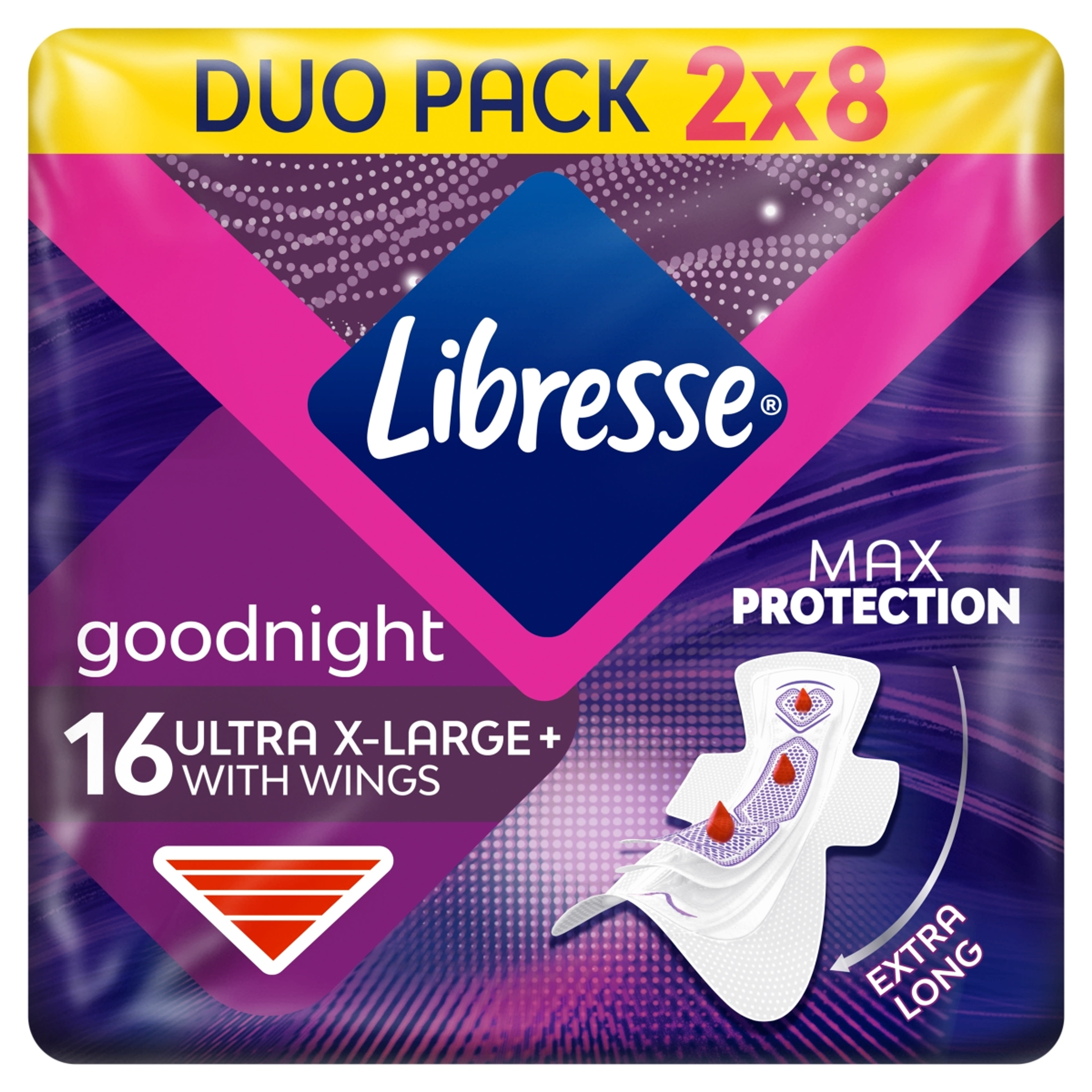 Libresse Ultra Night Extra Wing egészségügyi betét  - 16 db-8