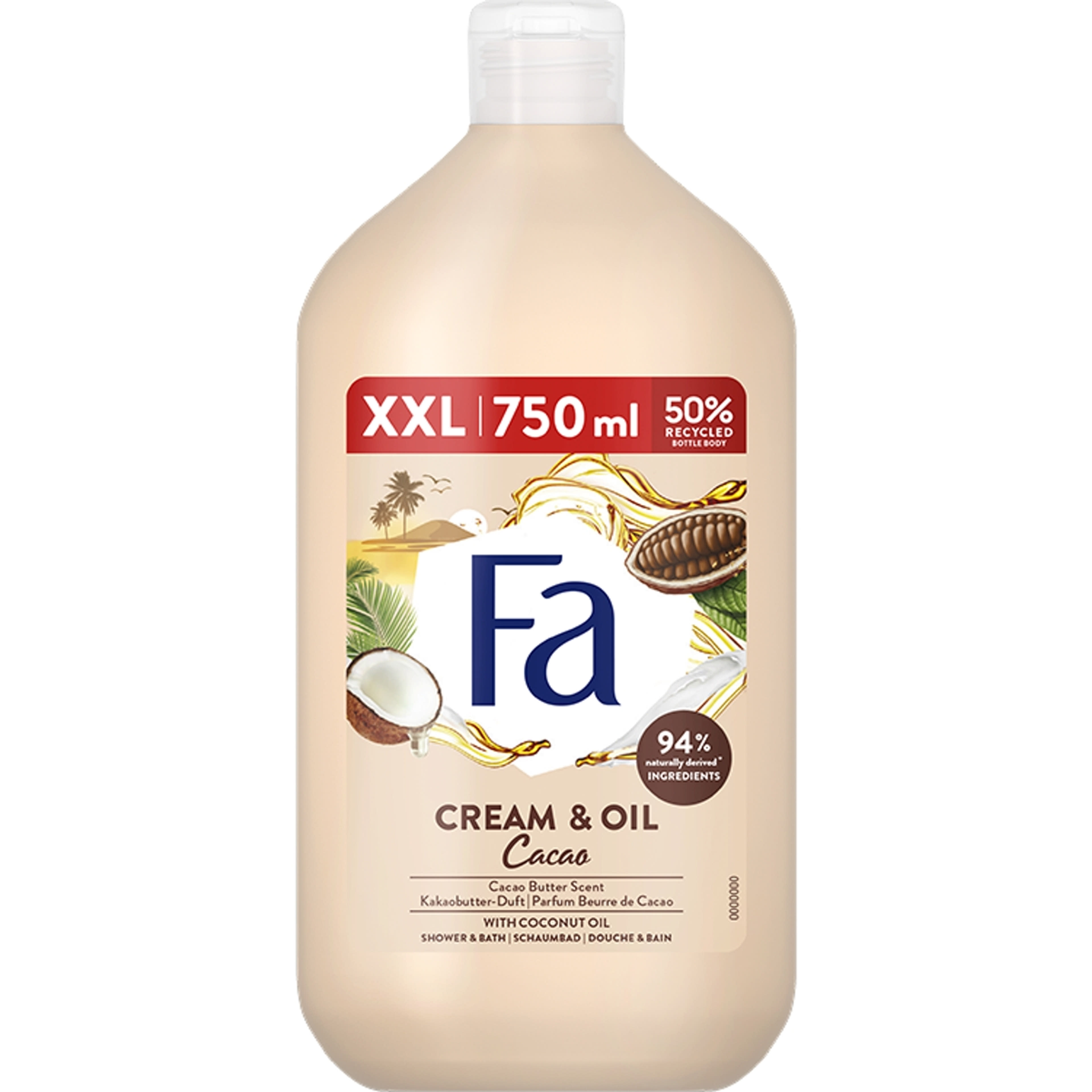 Fa tusfürdő cream & oil cocoa - 750 ml