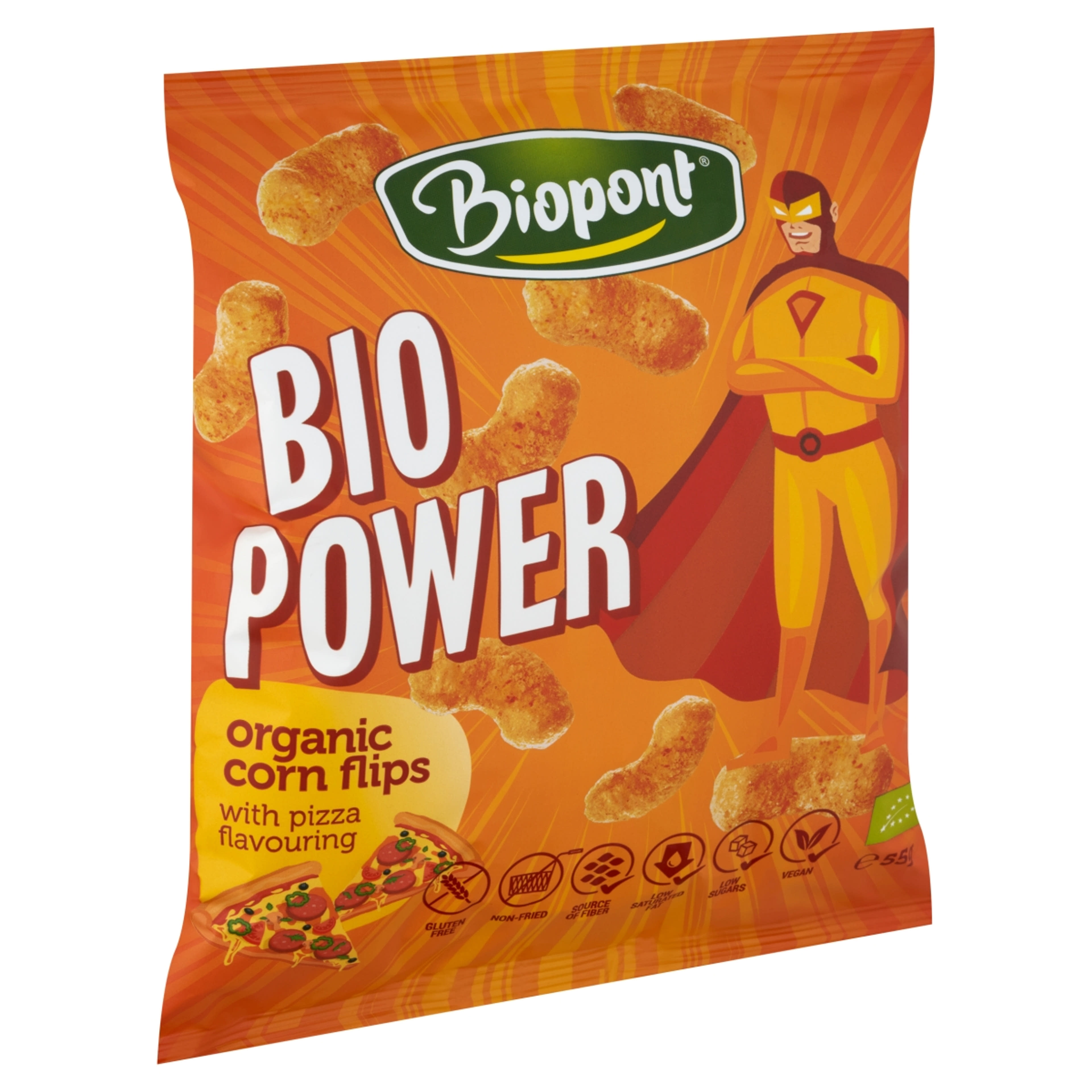 Biopont Bio Power Bio kukorica snack pizza ízesítéssel gluténmentes - 55 g-2