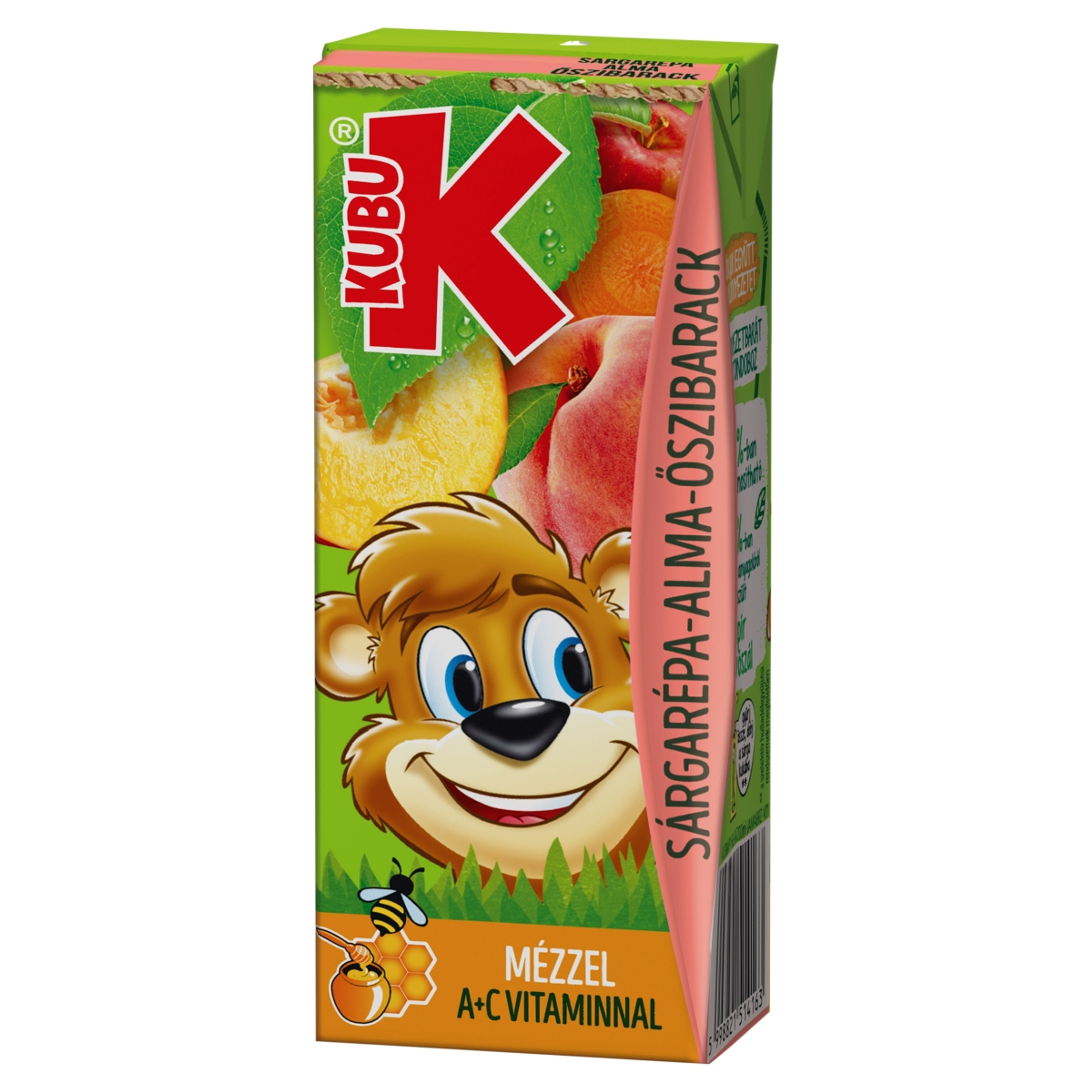 Kubu sárgarépa-alma-őszibarack ital mézzel, vitaminokkal - 200 ml