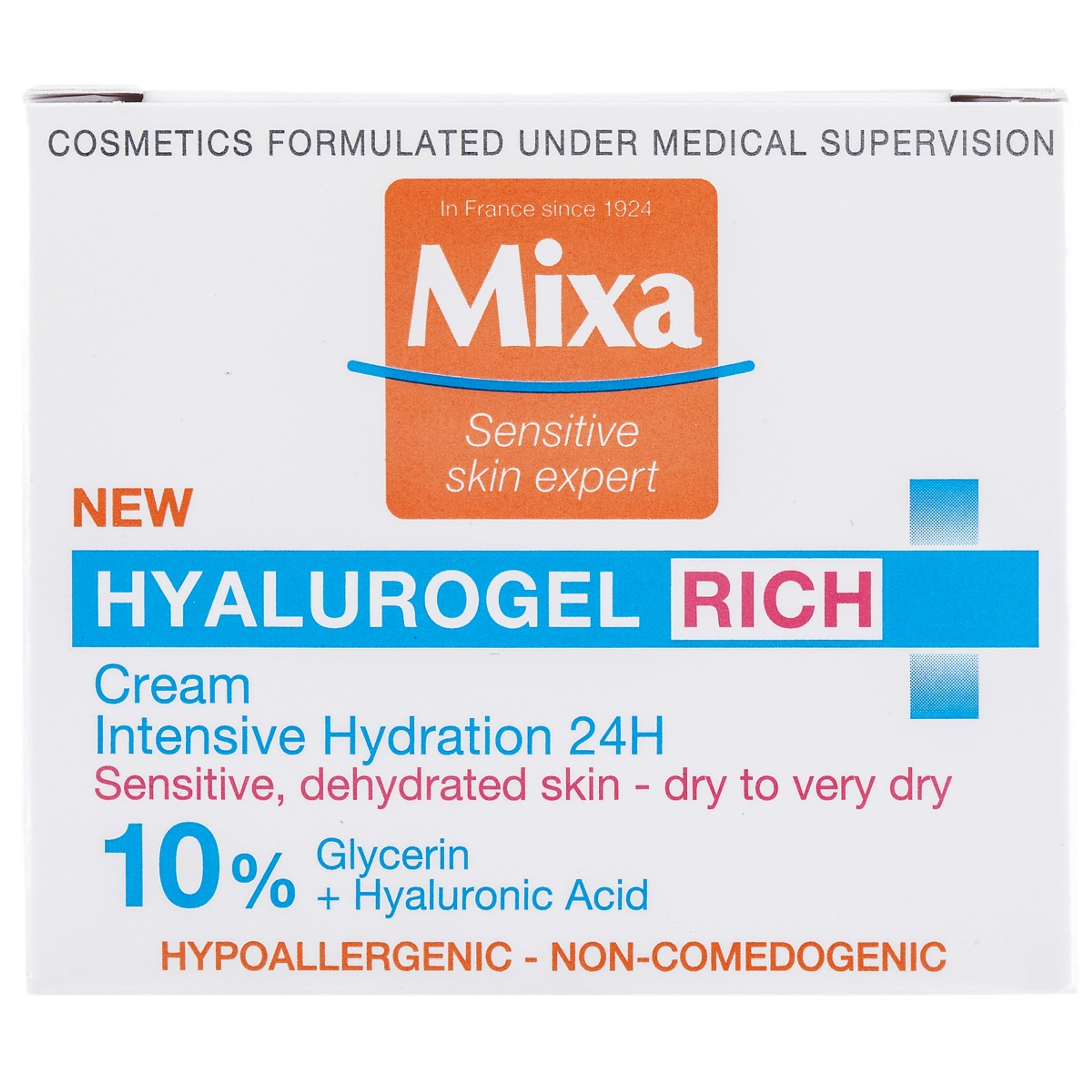Mixa Hyalurogel Rich hialuronsavval gazdagított intenzíven hidratáló arcápoló - 50 ml