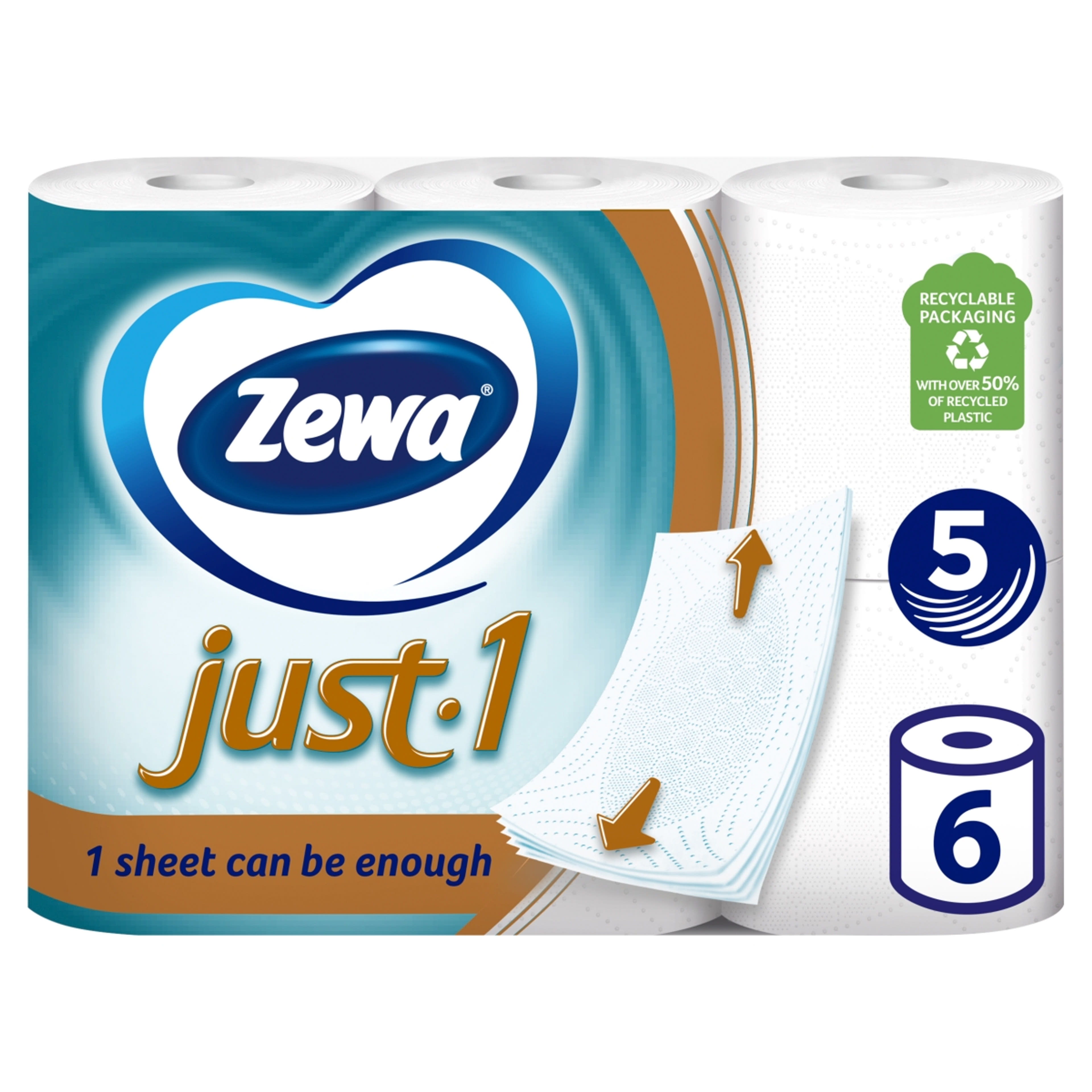 Zewa Just 1 toalettpapír 5 rétegű - 6 db-5