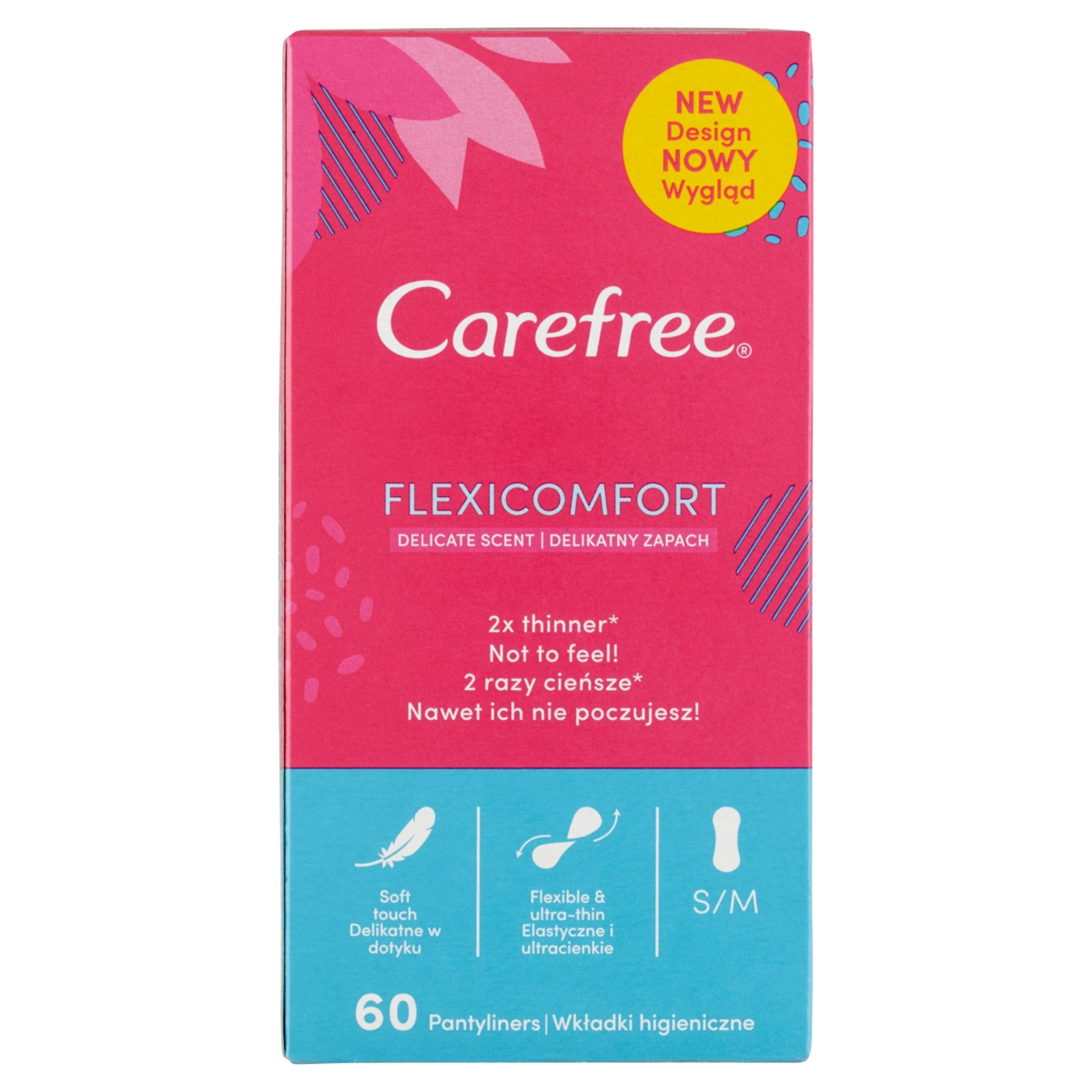 Carefree FlexiComfort tisztasági betét lágy illattal - 60 db-1