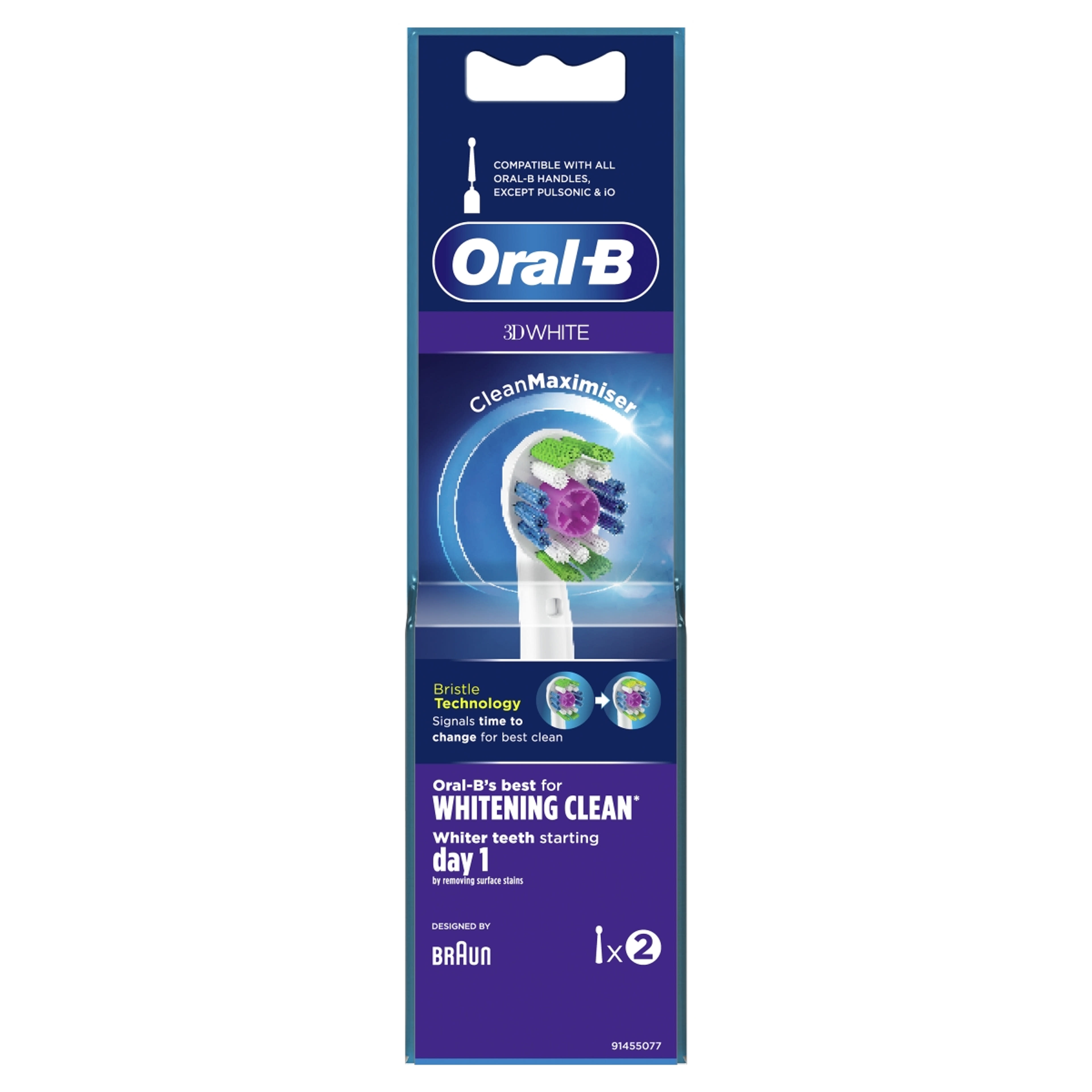 Oral-B 3D White elektromos fogkefe fótfej - 2 db-1