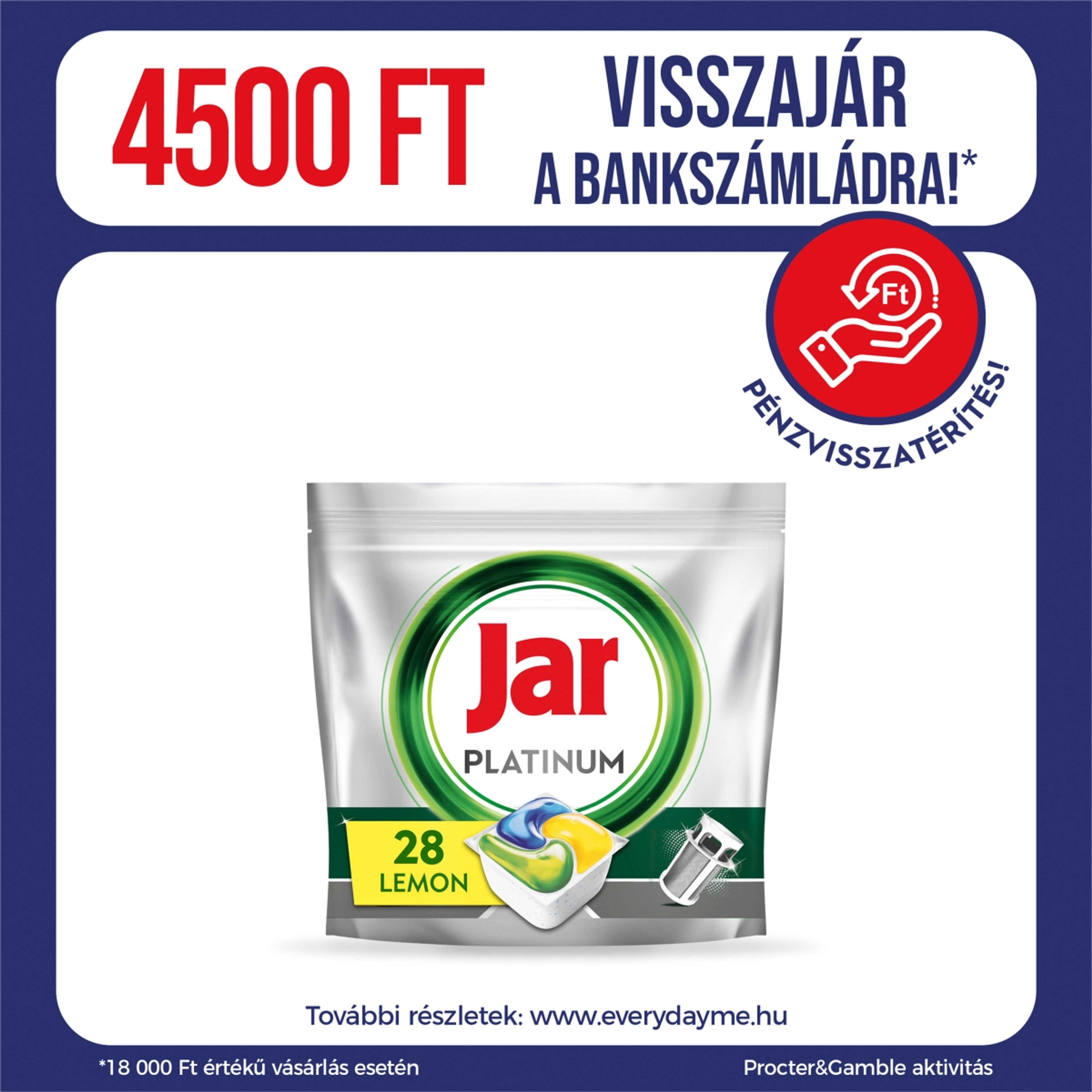 Jar Platinum Lemon All In One mosogatógép tabletta 5x28 db - 140 db