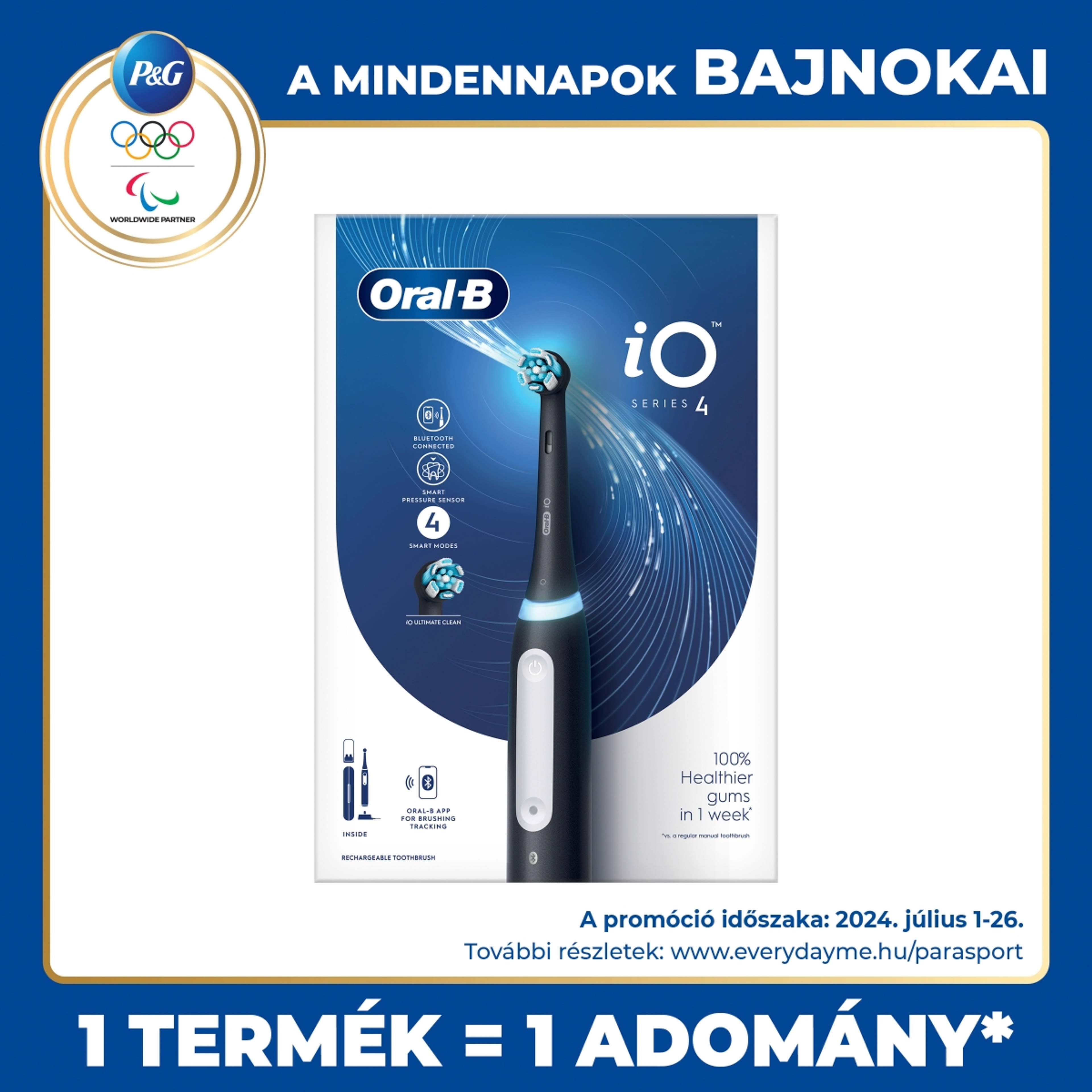 Oral-B iO4 elektromos fogkefe, fekete - 1 db-1
