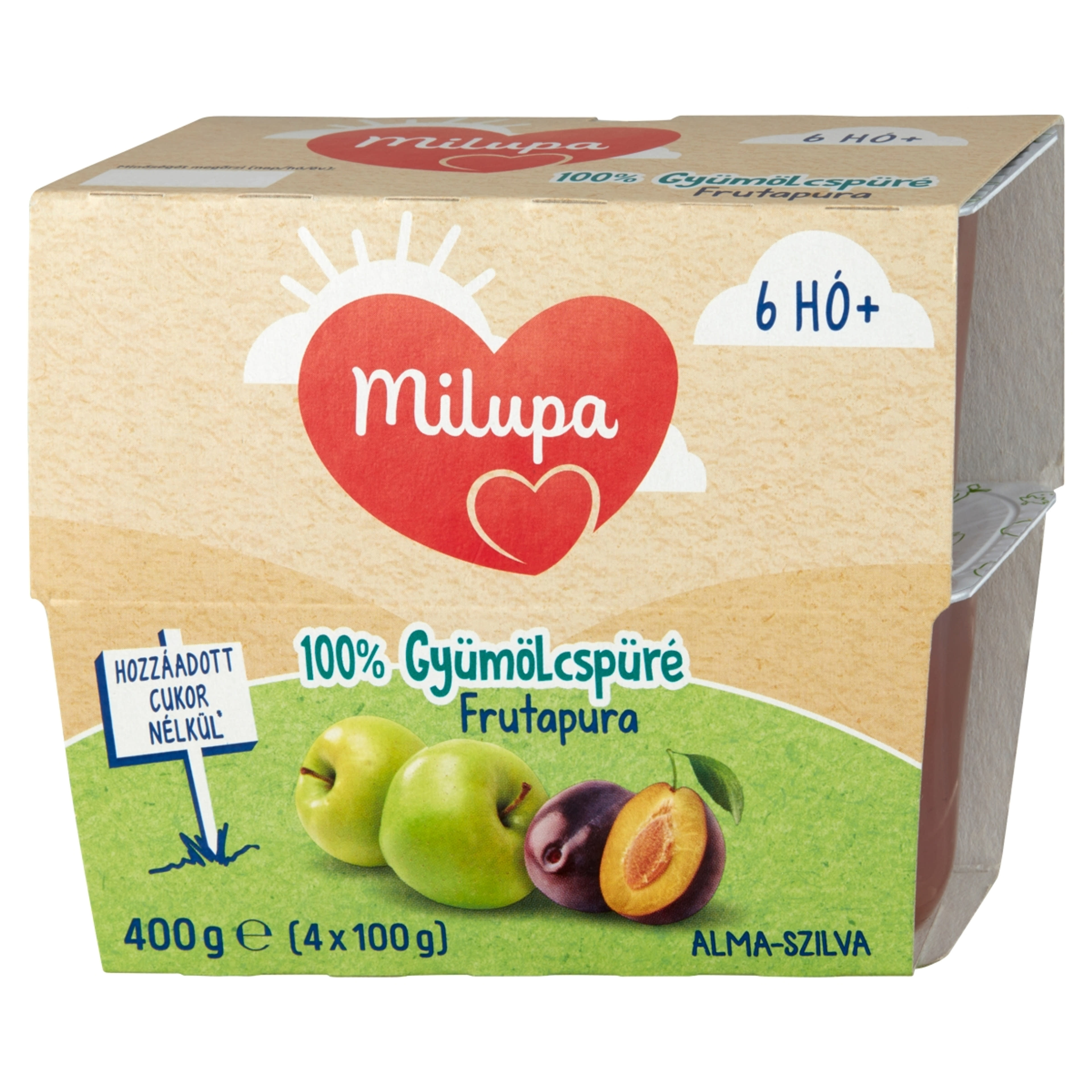 Milupa Frutapura Gyümölcspép Alma- Szilva 6-36 Hónapos Kor Között - 4x100 g-3