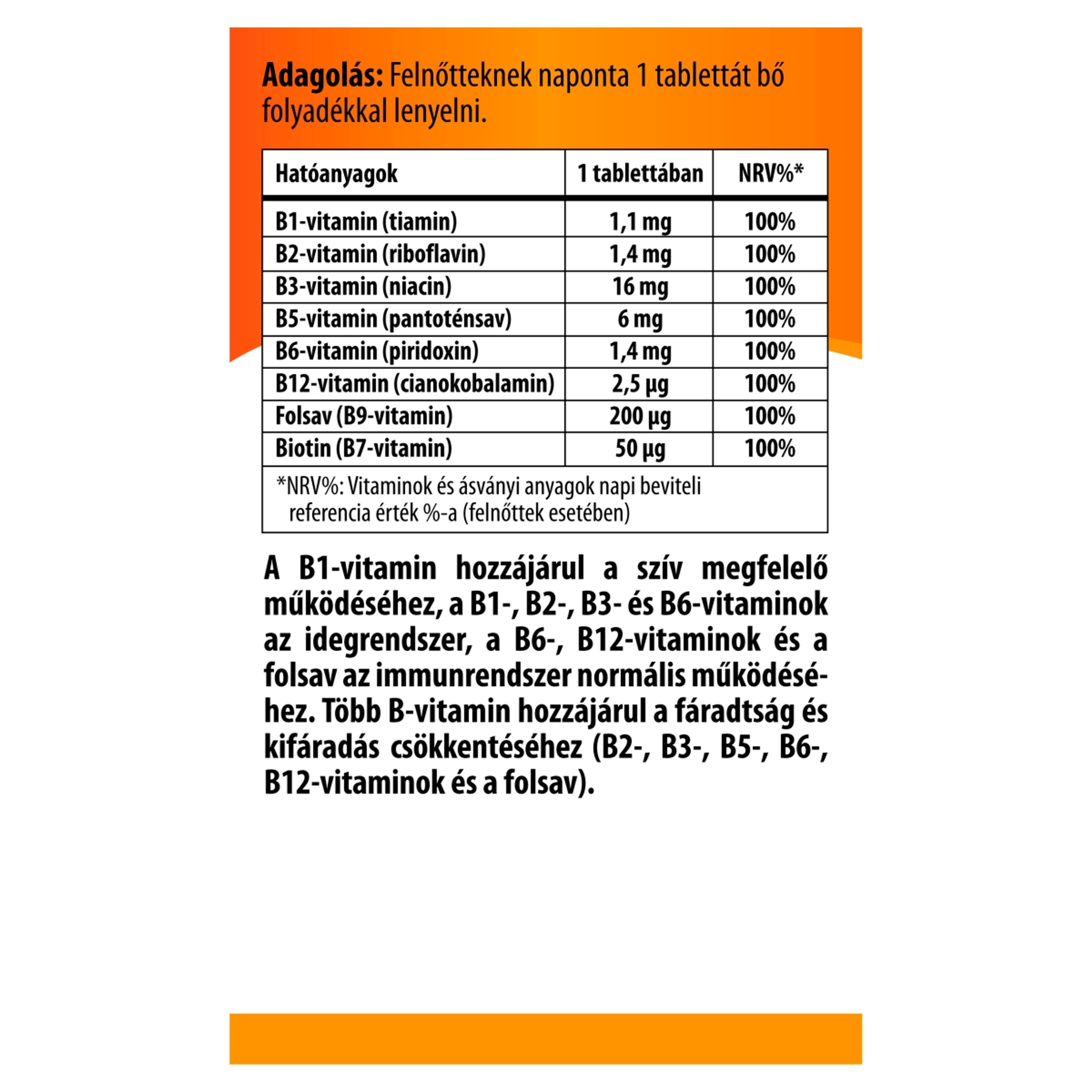 Bioco B-vitamin komplex étrendkiegészítő tabletta - 90 db-3