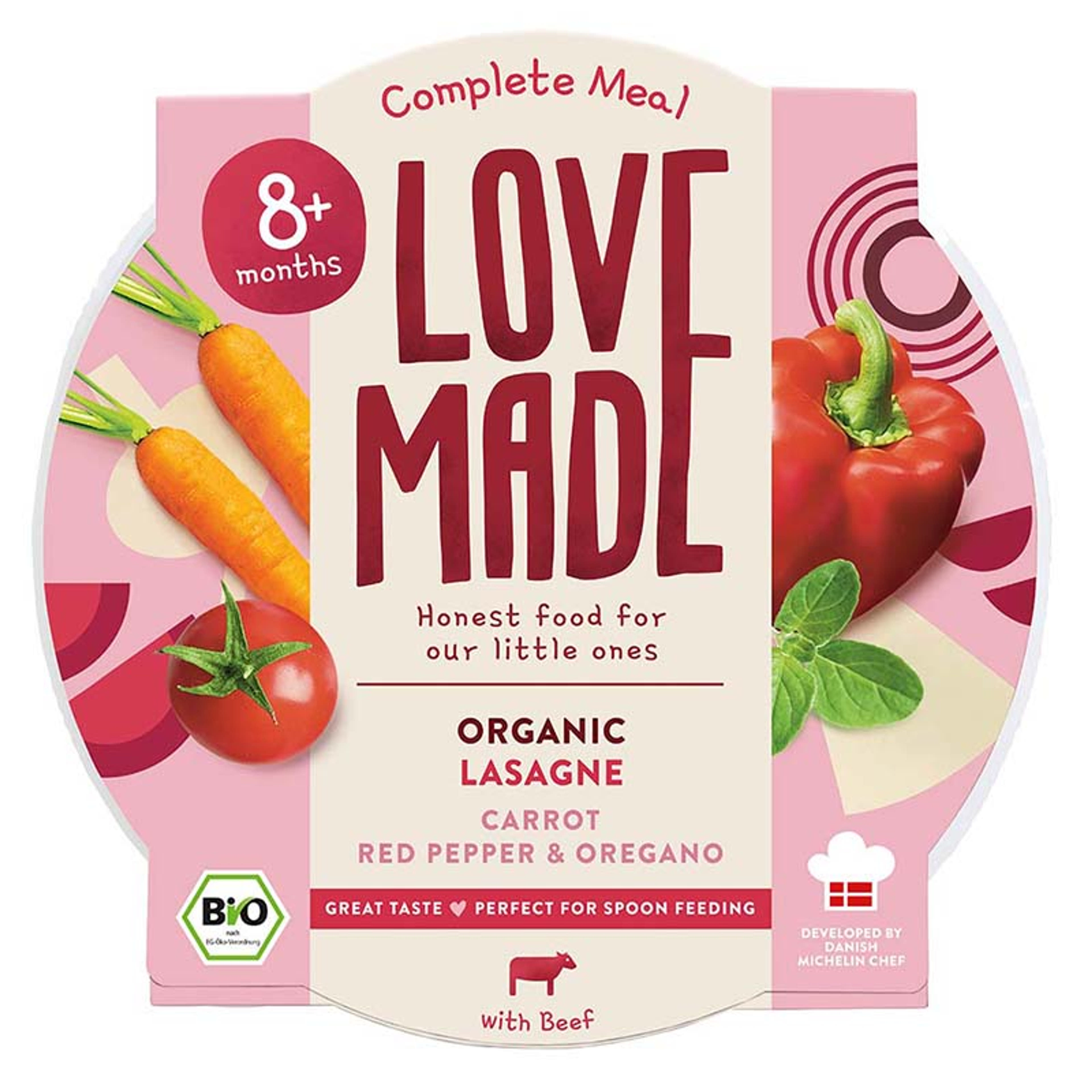 LoveMade Bio Lasagne oregánóval 8 hónapos kortól - 185 g