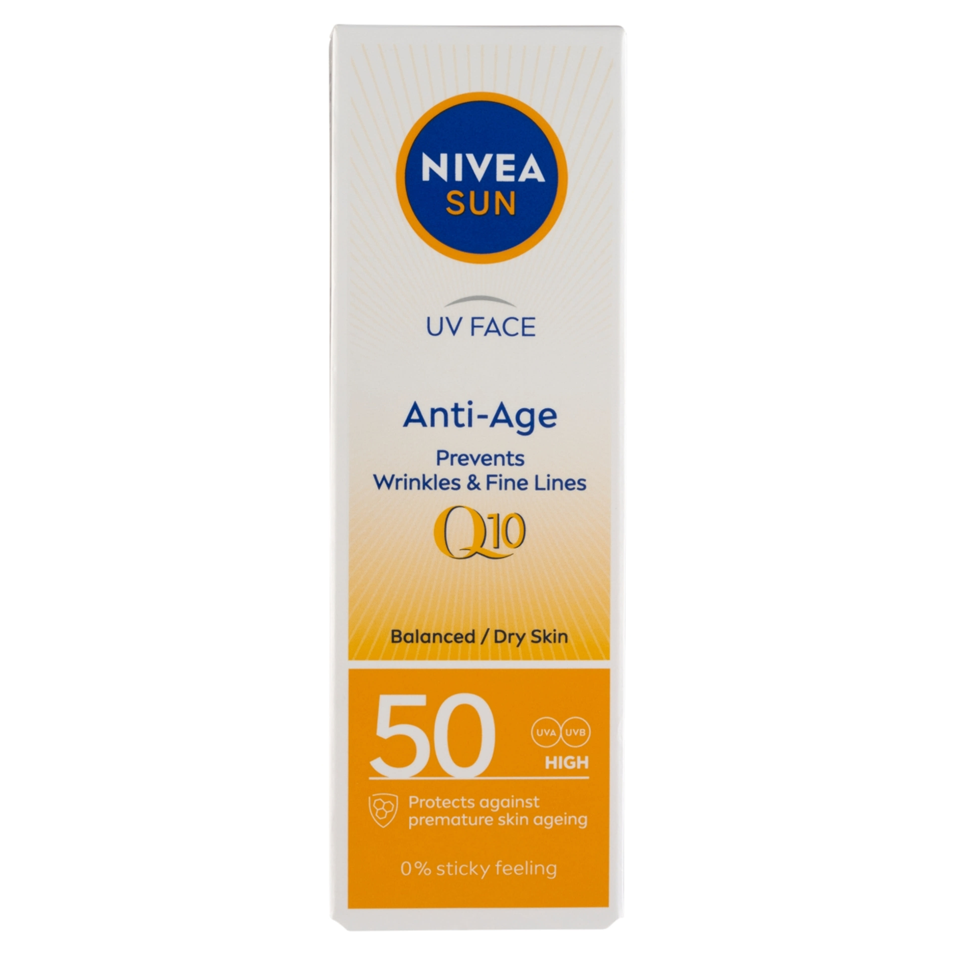 Nivea Sun Q10 Anti-Age & Anti-Pigments napozó arckrém FF50 - 50 ml