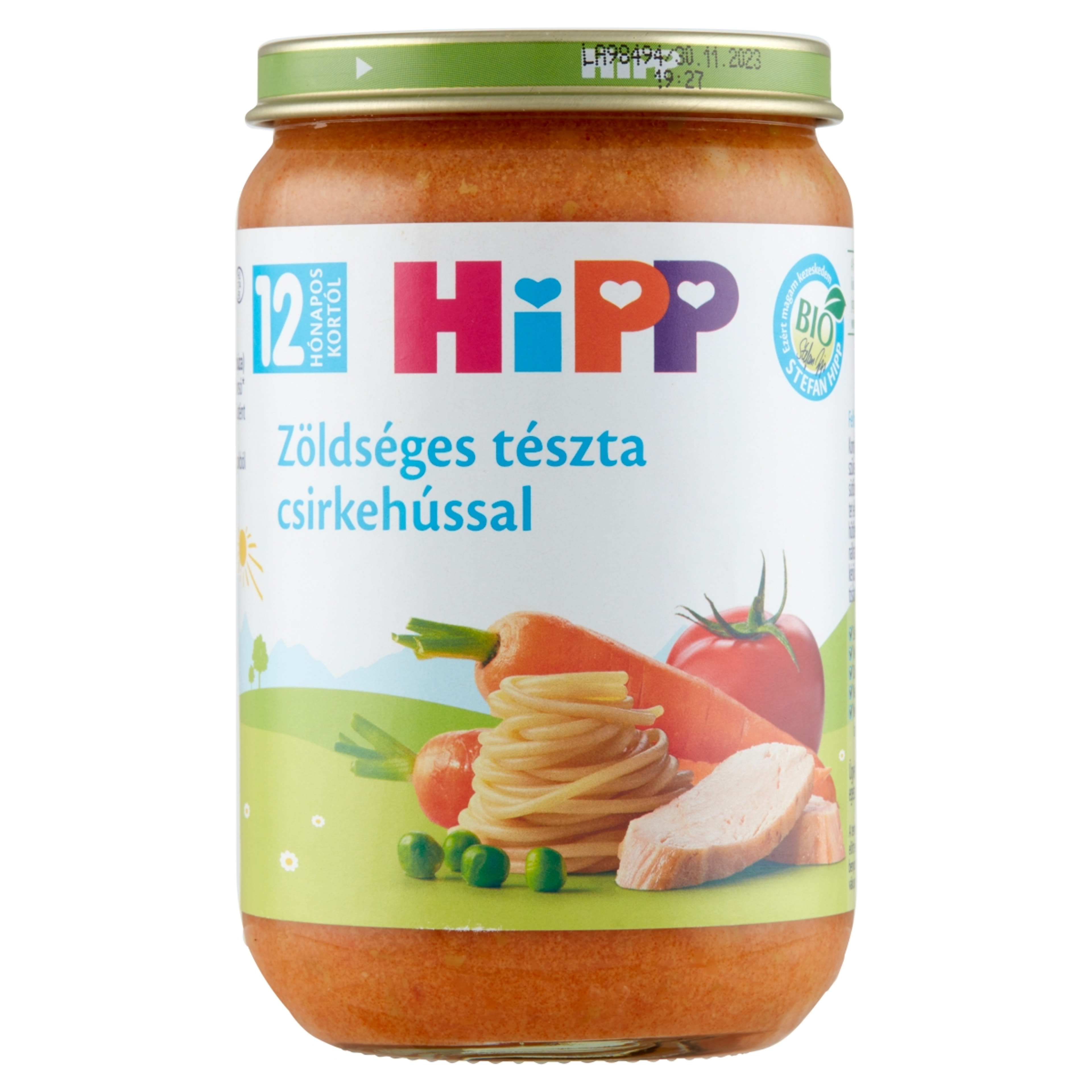 Hipp Bébiétel Zöldséges Tészta Csirkehús Ízesítéssel 12 Hónapos Kortól - 220 g