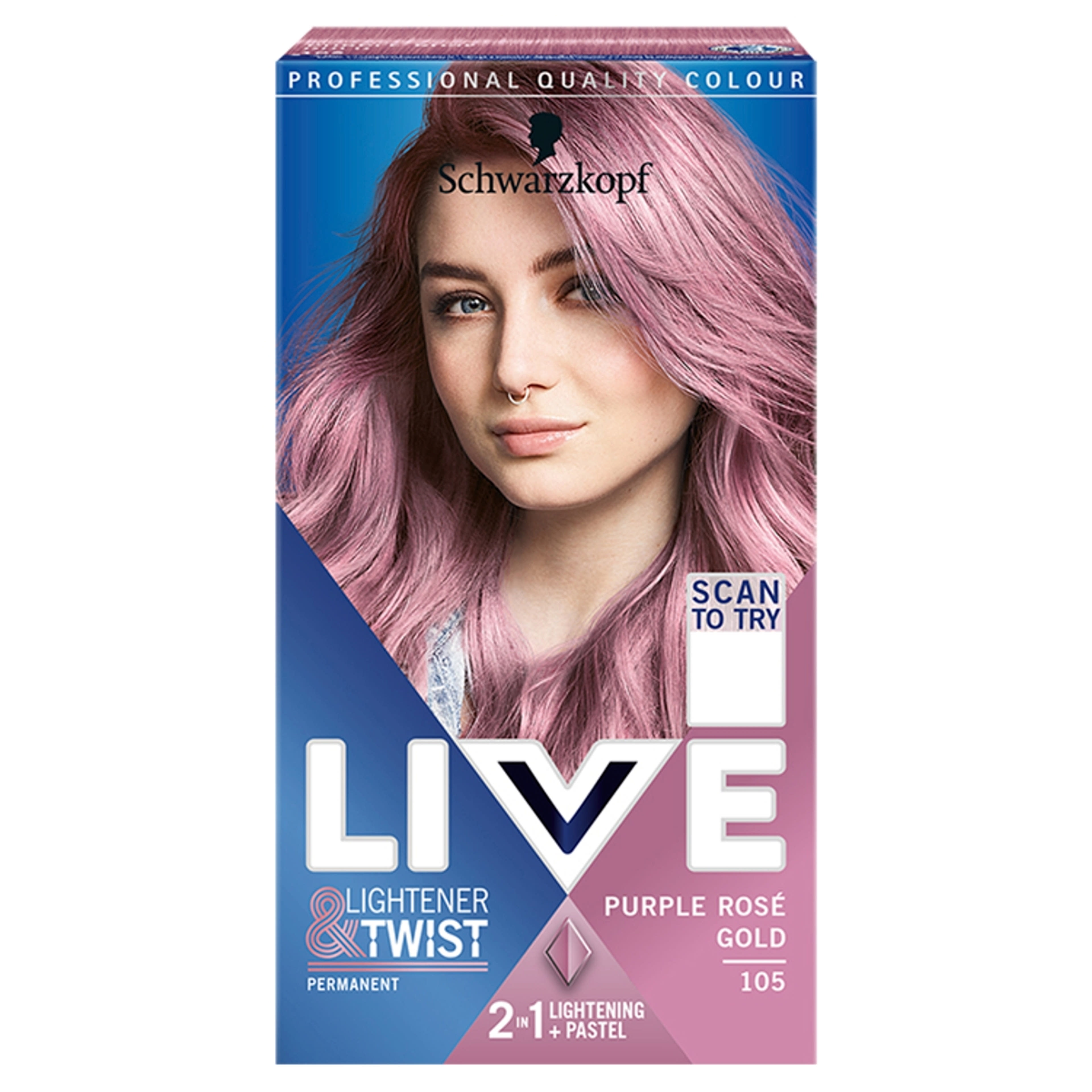 Schwarzkopf Color Live Lightener & Twist hajfesték 105 lila arany roze - 1 db