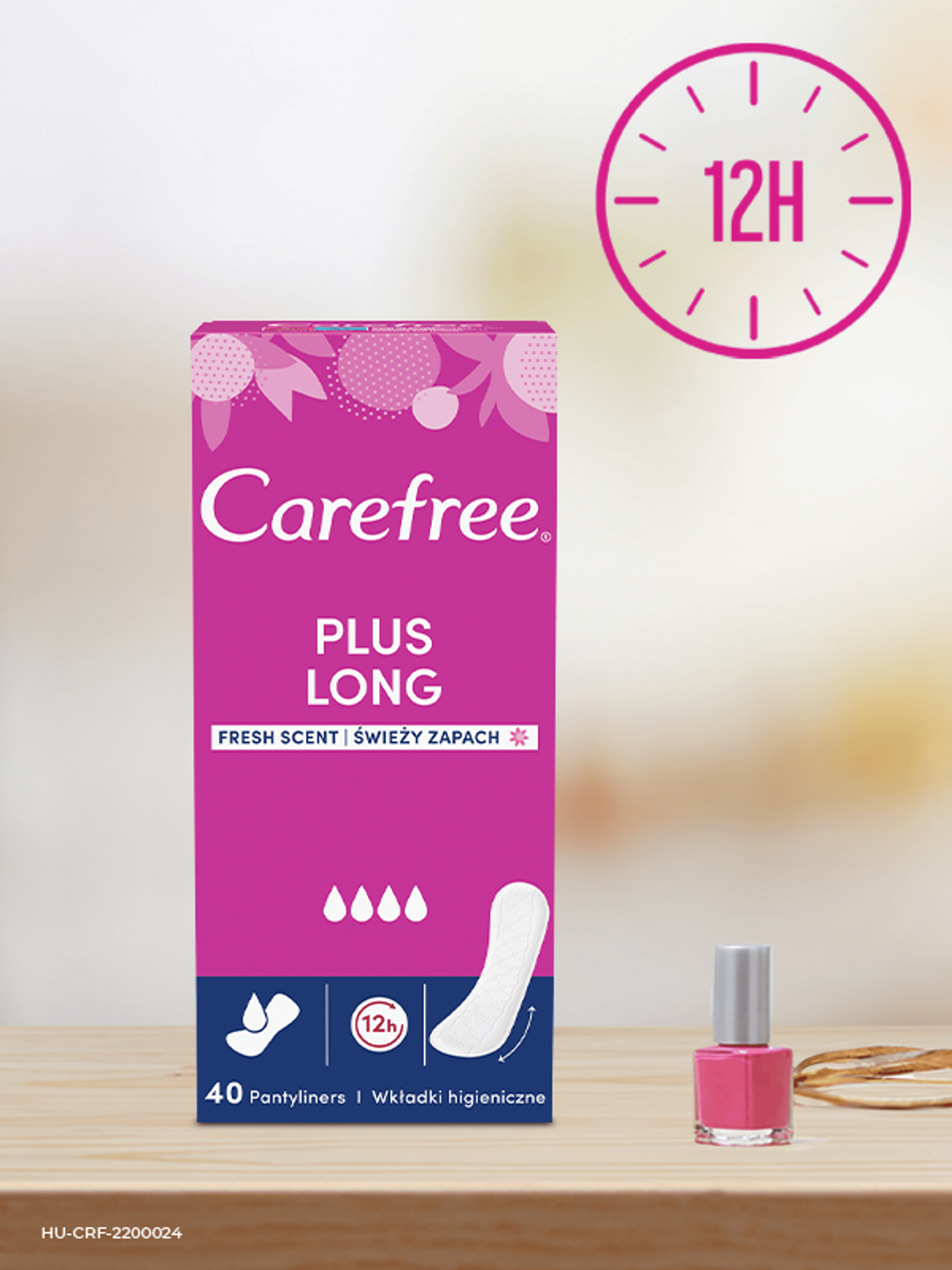 Carefree Plus Long tisztasági betét friss illattal - 40 db-7