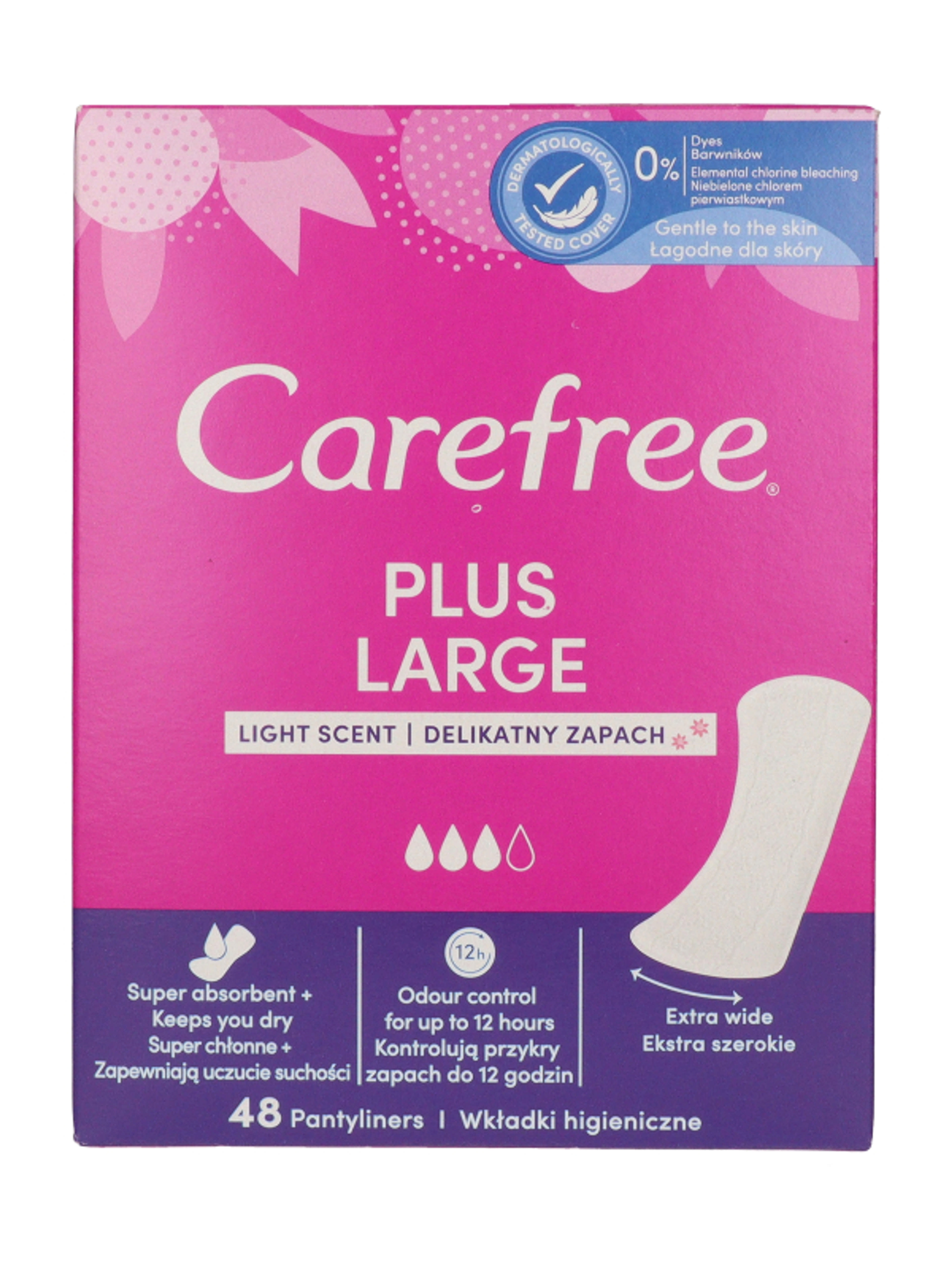 Carefree Plus Large tisztasági betét illatmentes - 48 db-2