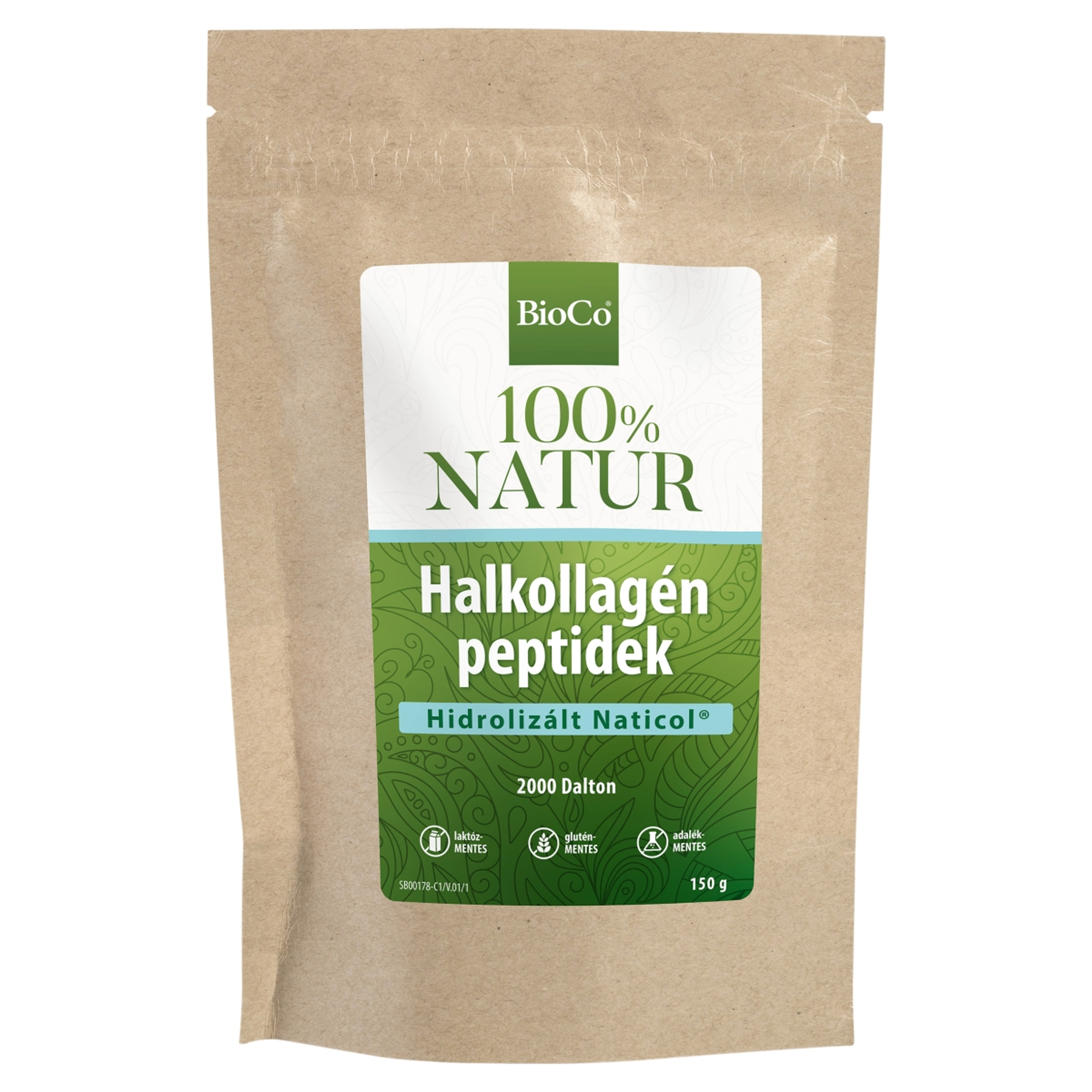BioCo 100% Natur halkollagén peptideket tartalmazó étrend-kiegészítő por - 150 g
