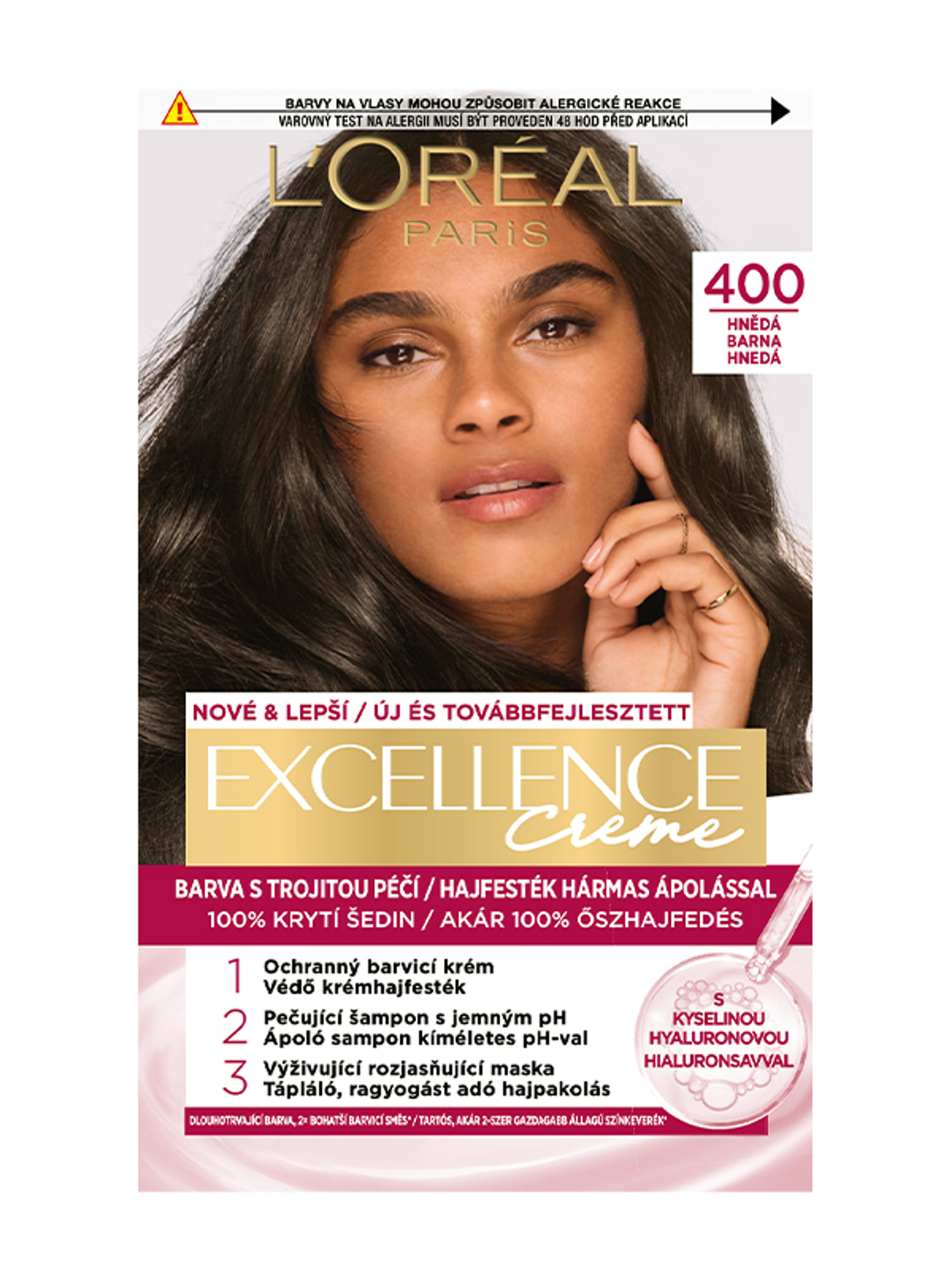 L'Oréal Paris Excellence krémes, tartós hajfesték 4 barna - 1 db-1