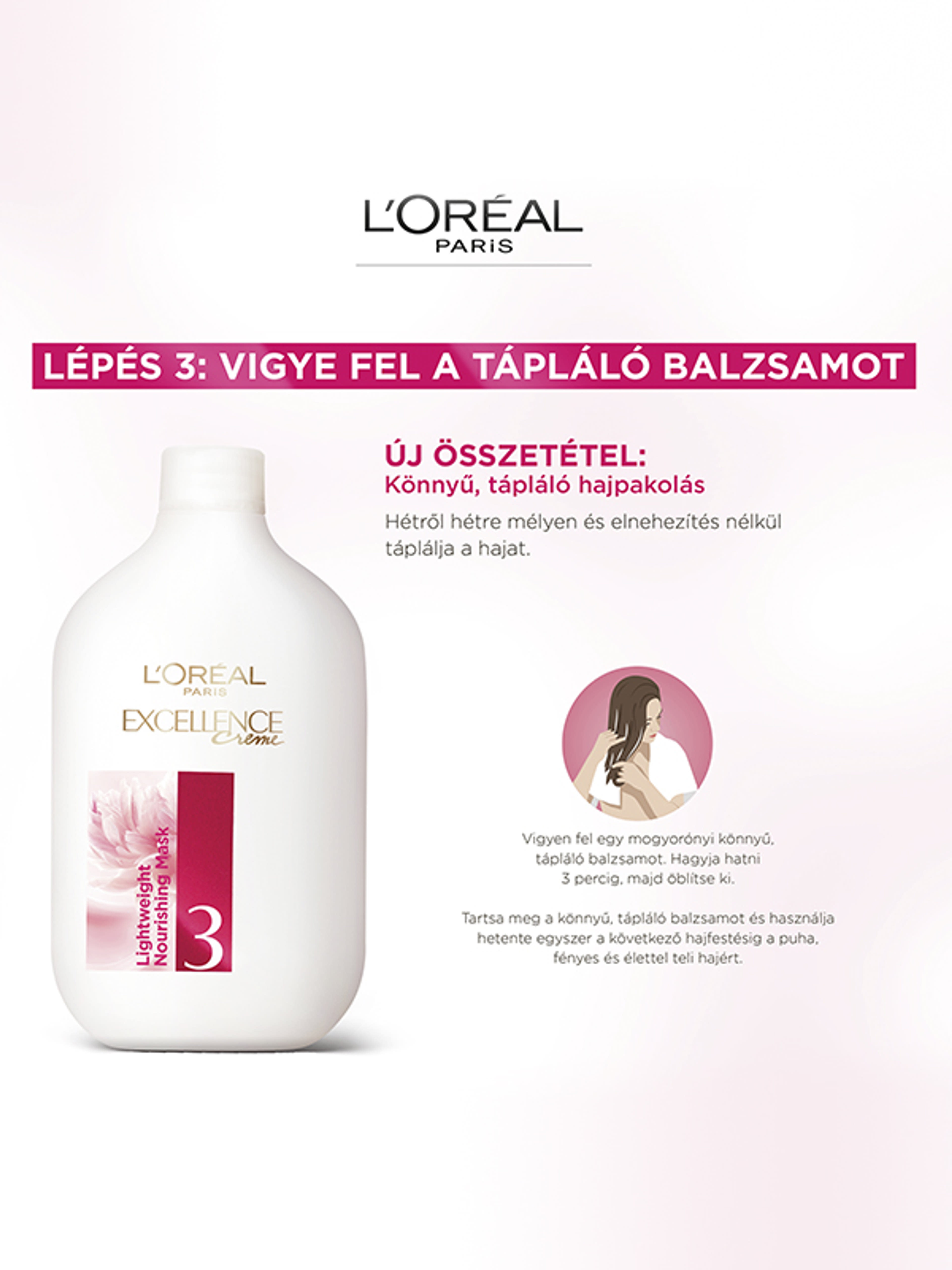 L'Oréal Paris Excellence krémes, tartós hajfesték 4 barna - 1 db-7