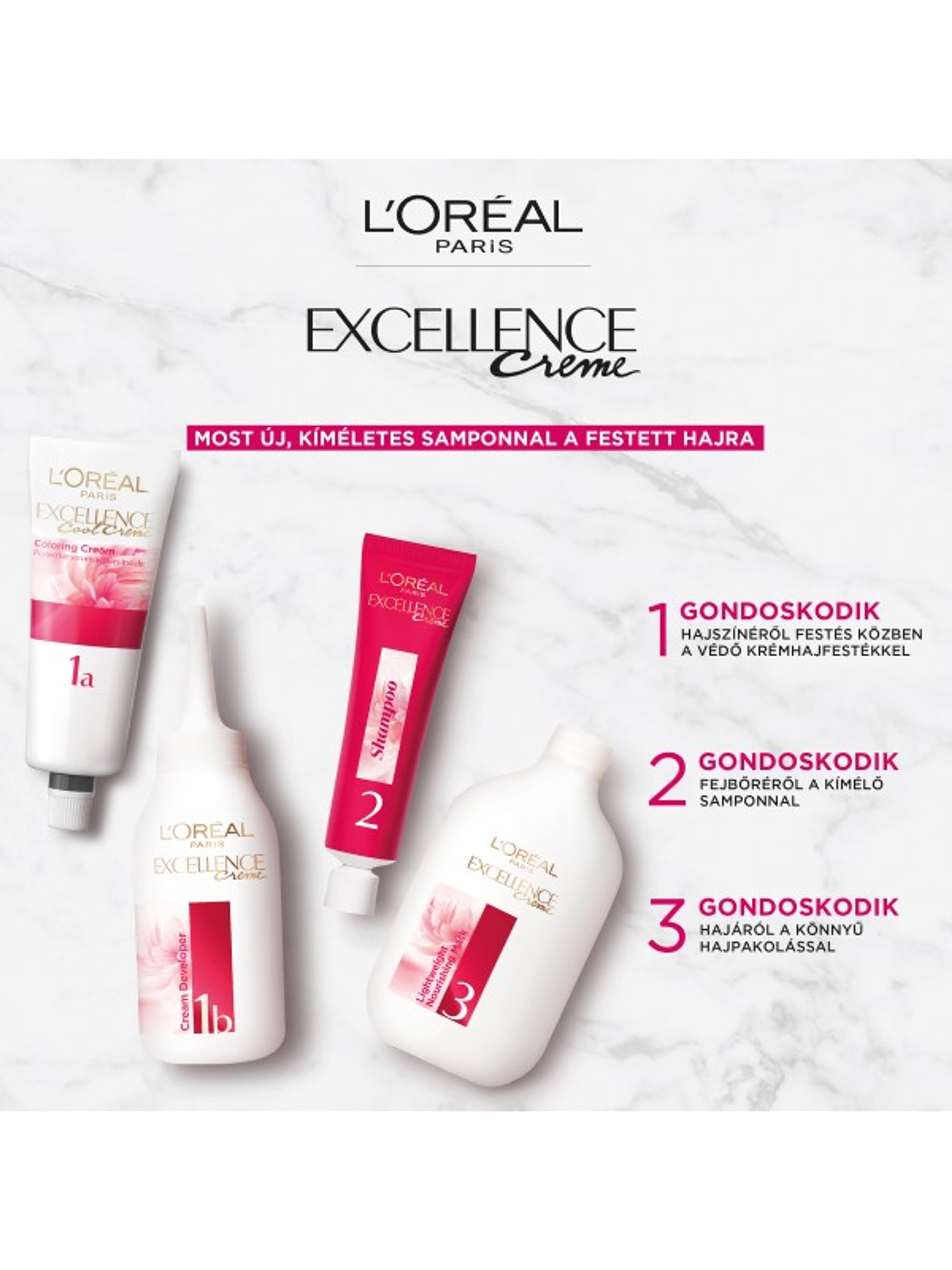 L'Oréal Paris Excellence krémes, tartós hajfesték 8.1 világos hamvasszőke - 1 db-4