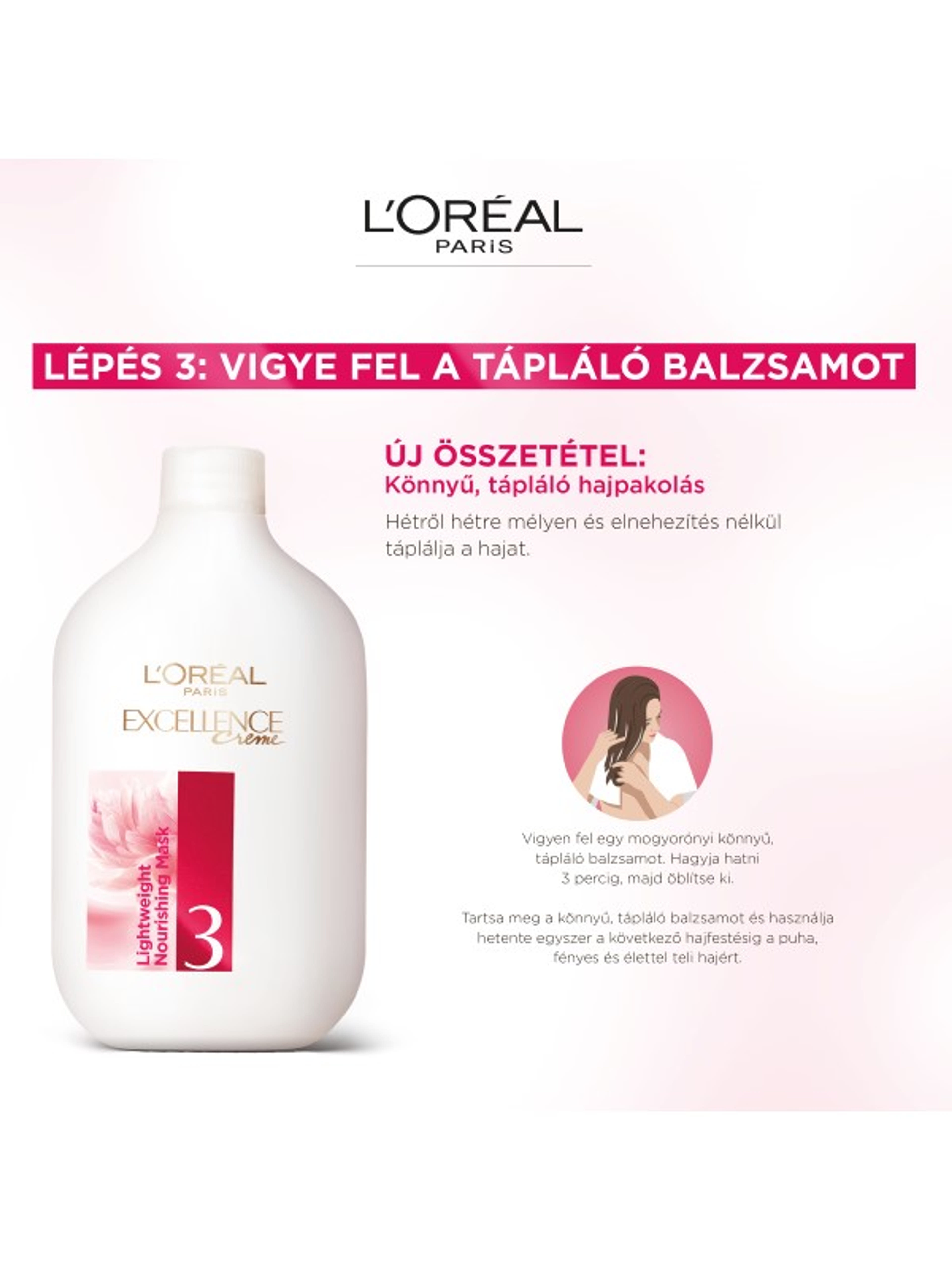 L'Oréal Paris Excellence krémes, tartós hajfesték 8.1 világos hamvasszőke - 1 db-8