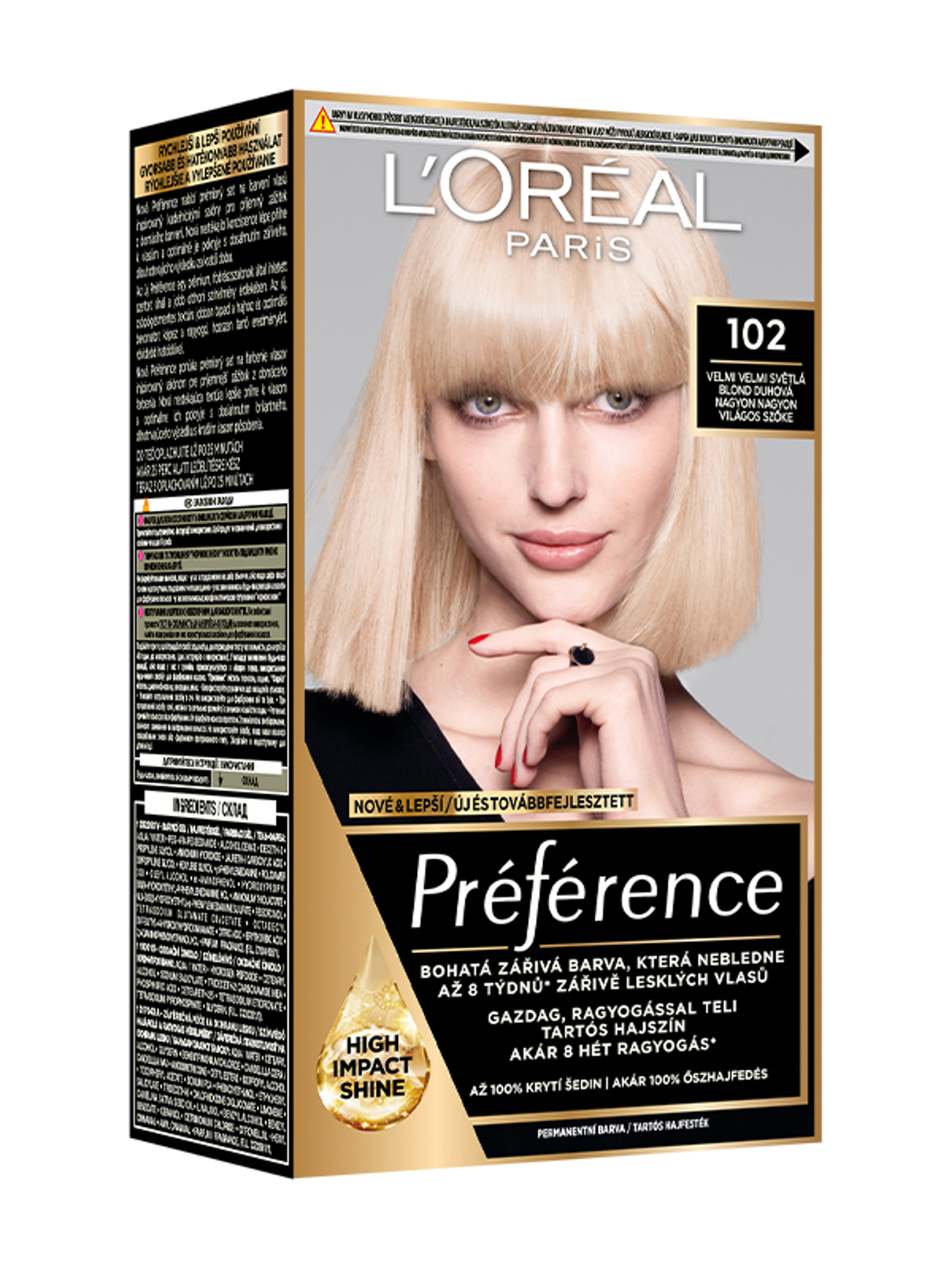 L'Oréal Paris Préférence hajfesték 102 Extra világos gyöngyszőke - 1 db-2