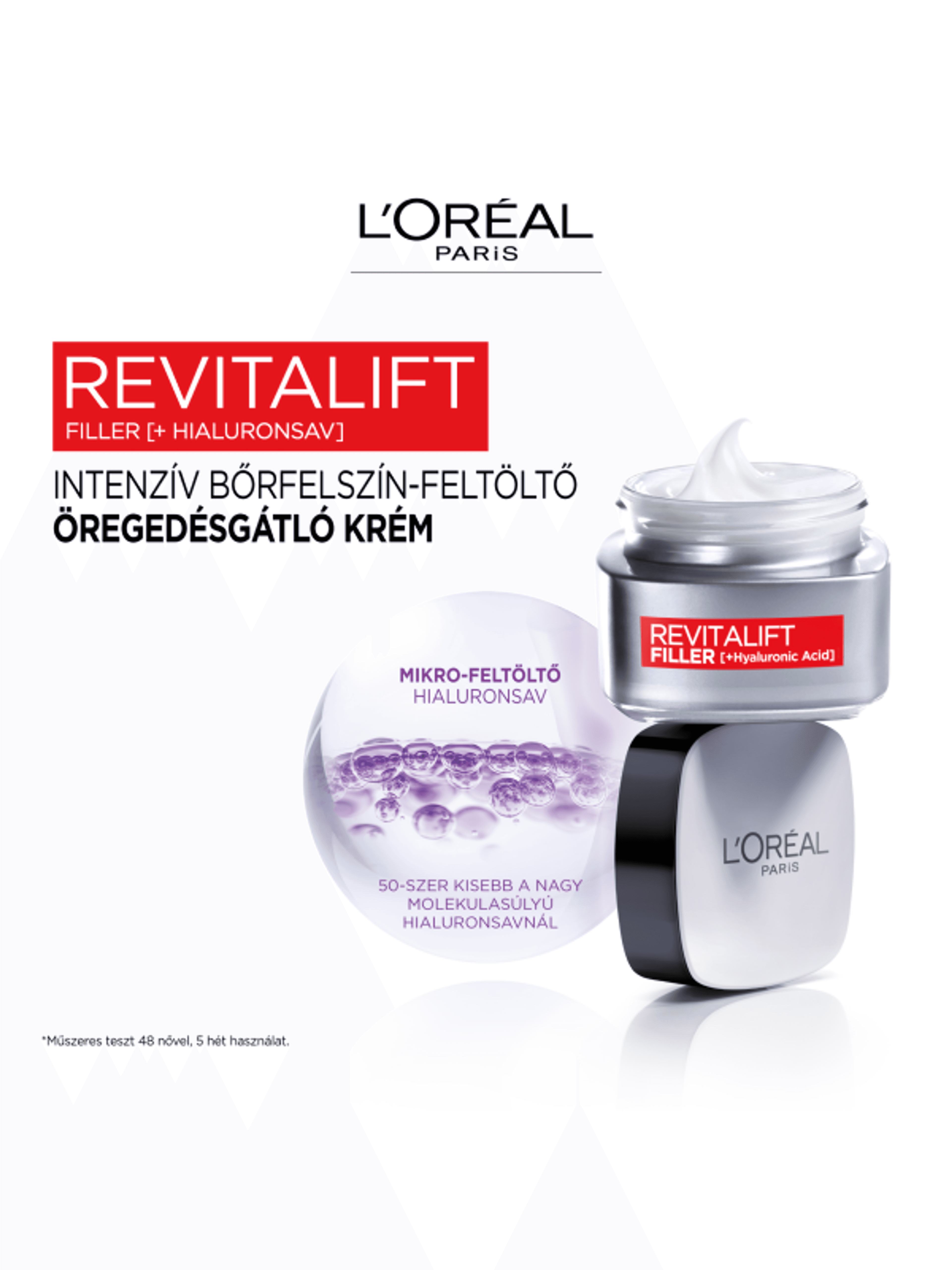 L'Oréal Paris Revitalift Filler ránctalanító,feltöltő nappali krém hialuronsavval 50ml - 1 db-3