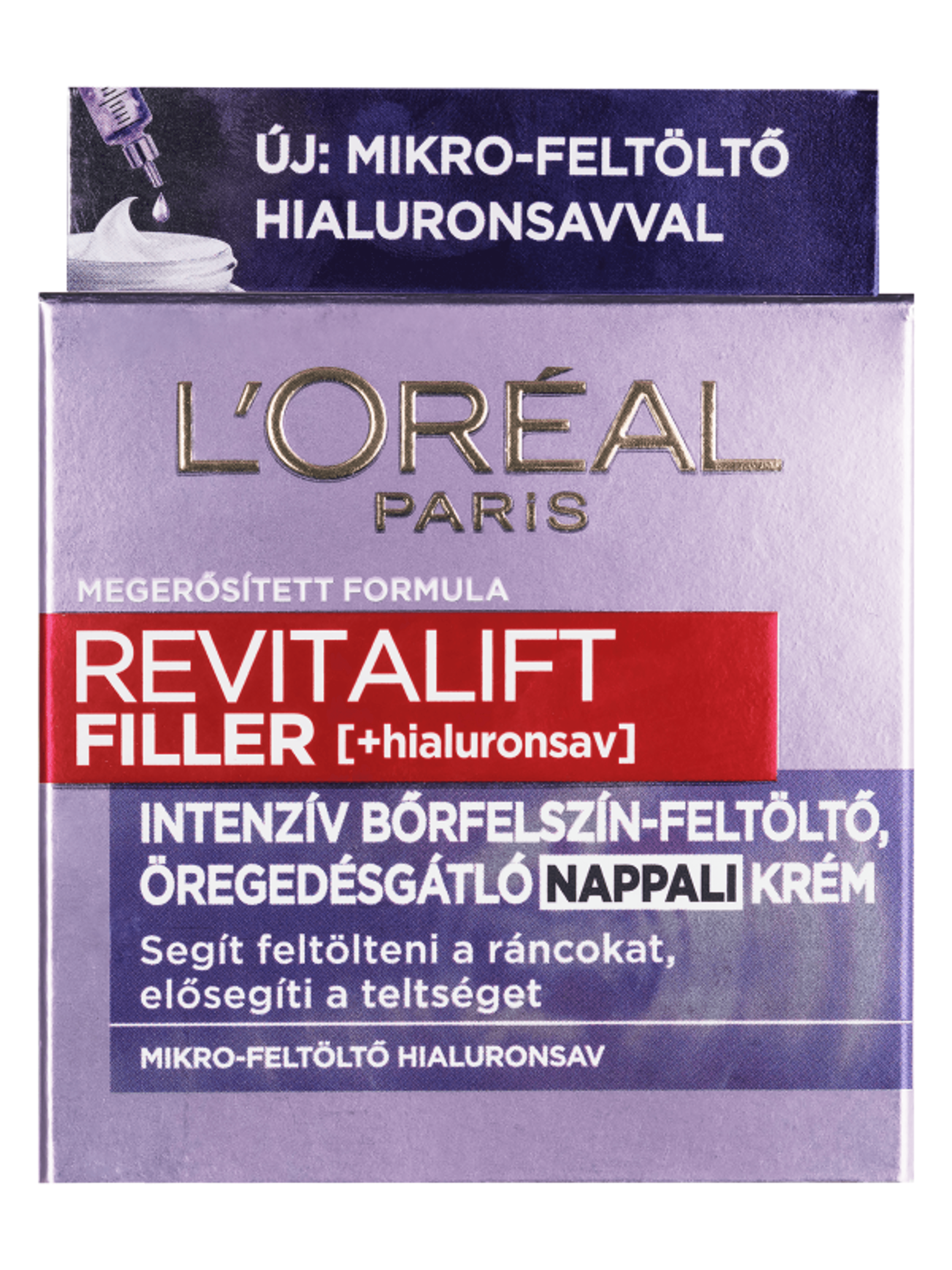 L'Oréal Paris Revitalift Filler ránctalanító,feltöltő nappali krém hialuronsavval 50ml - 1 db