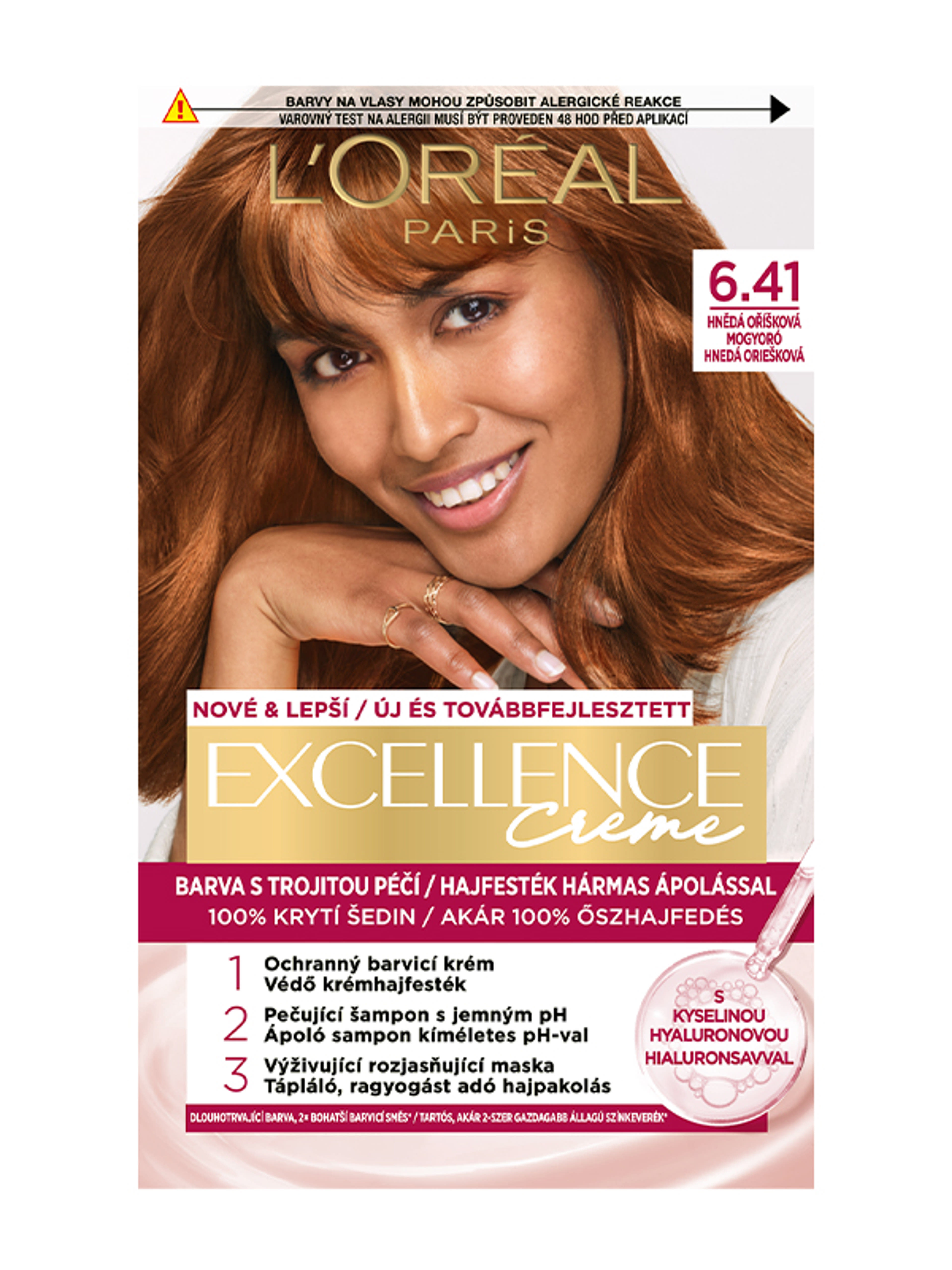 L'Oréal Paris Excellence krémes, tartós hajfesték 6.41 mogyoróbokor - 1 db-1