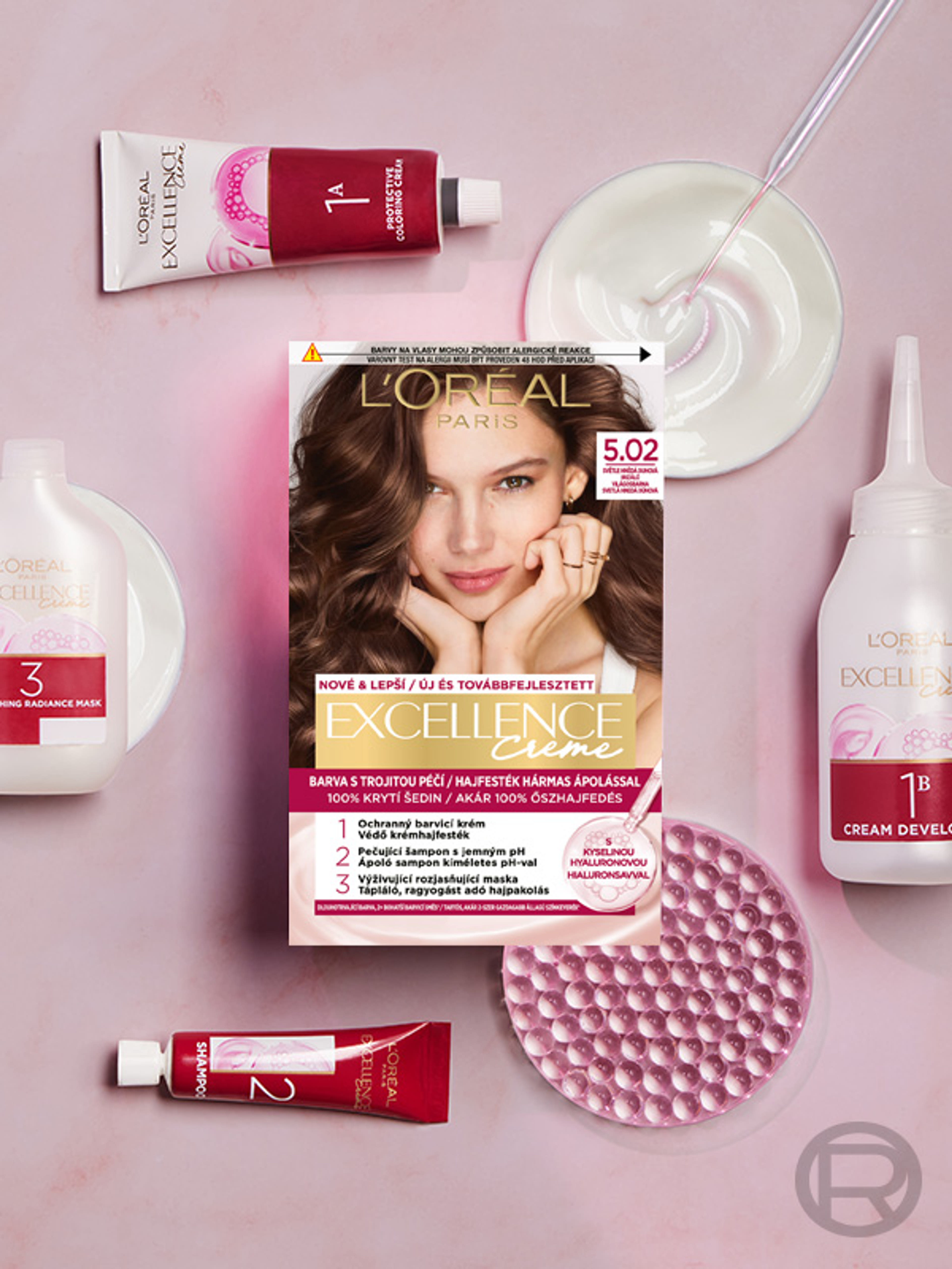 L'Oréal Paris Excellence krémes, tartós hajfesték 10 világosszőke - 1 db-8