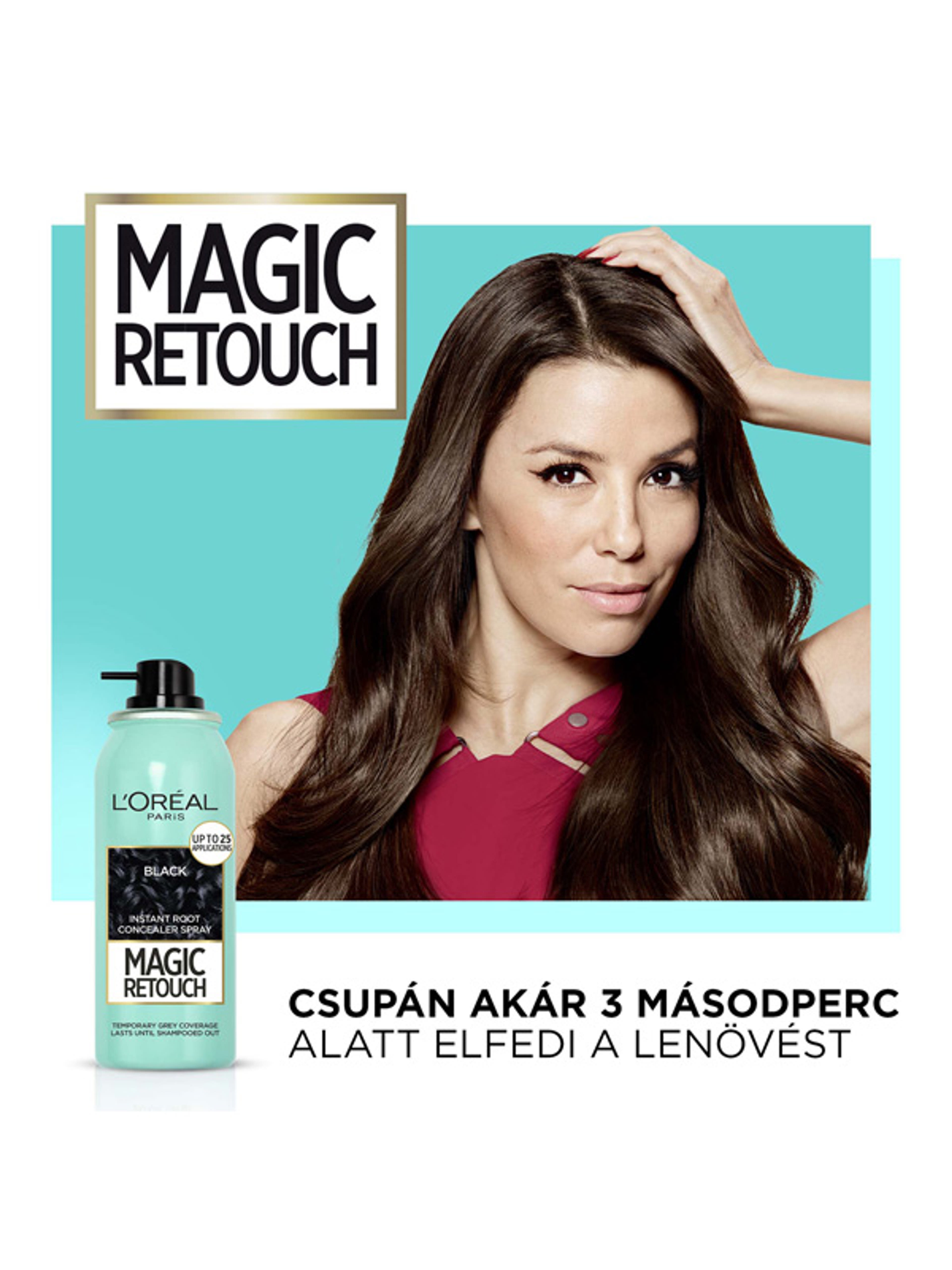 L'Oréal Paris Magic Retouch Hajtőszínező spray, fekete 75 ml - 1 db-4