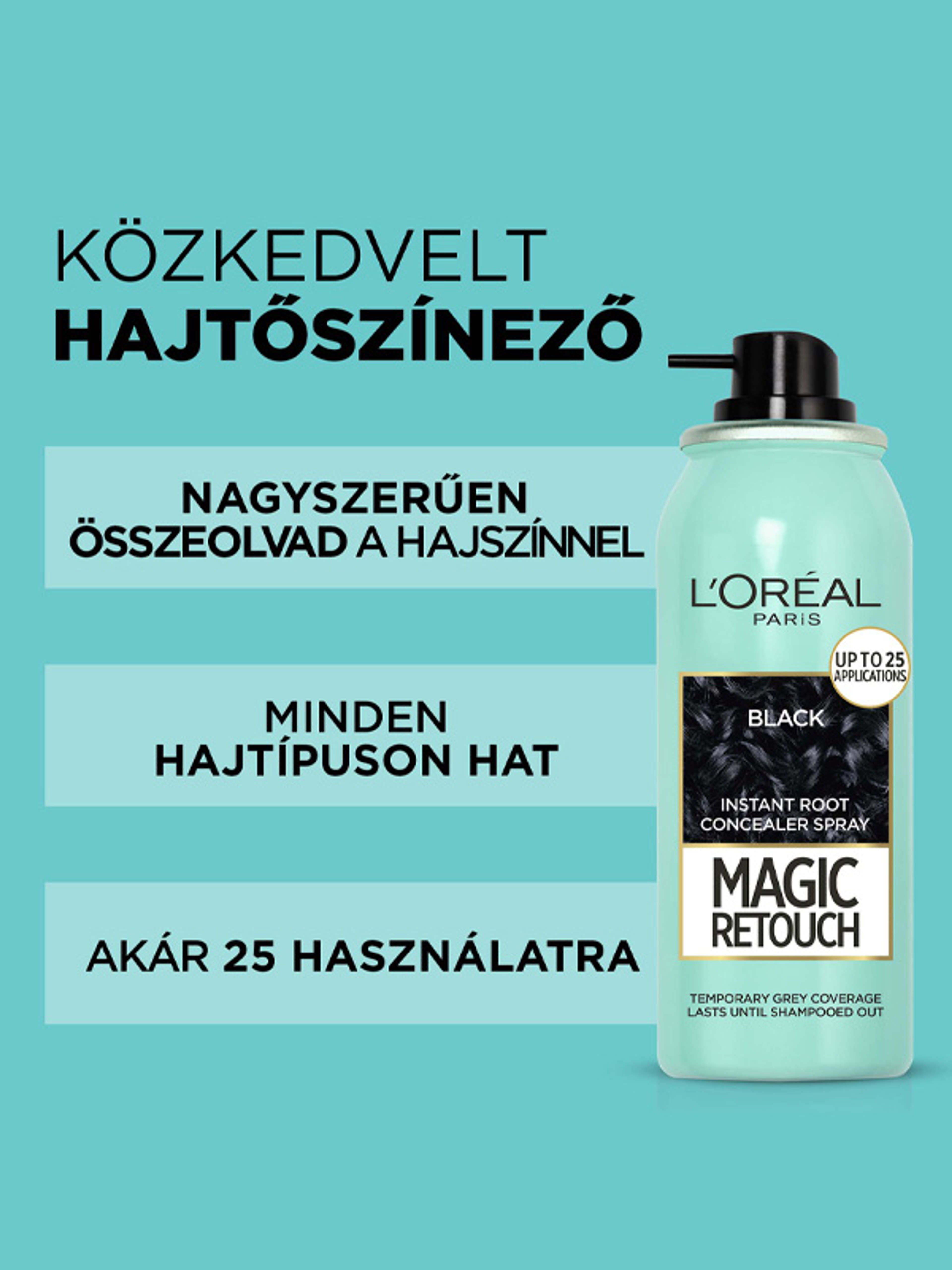 L'Oréal Paris Magic Retouch Hajtőszínező spray, fekete 75 ml - 1 db-5