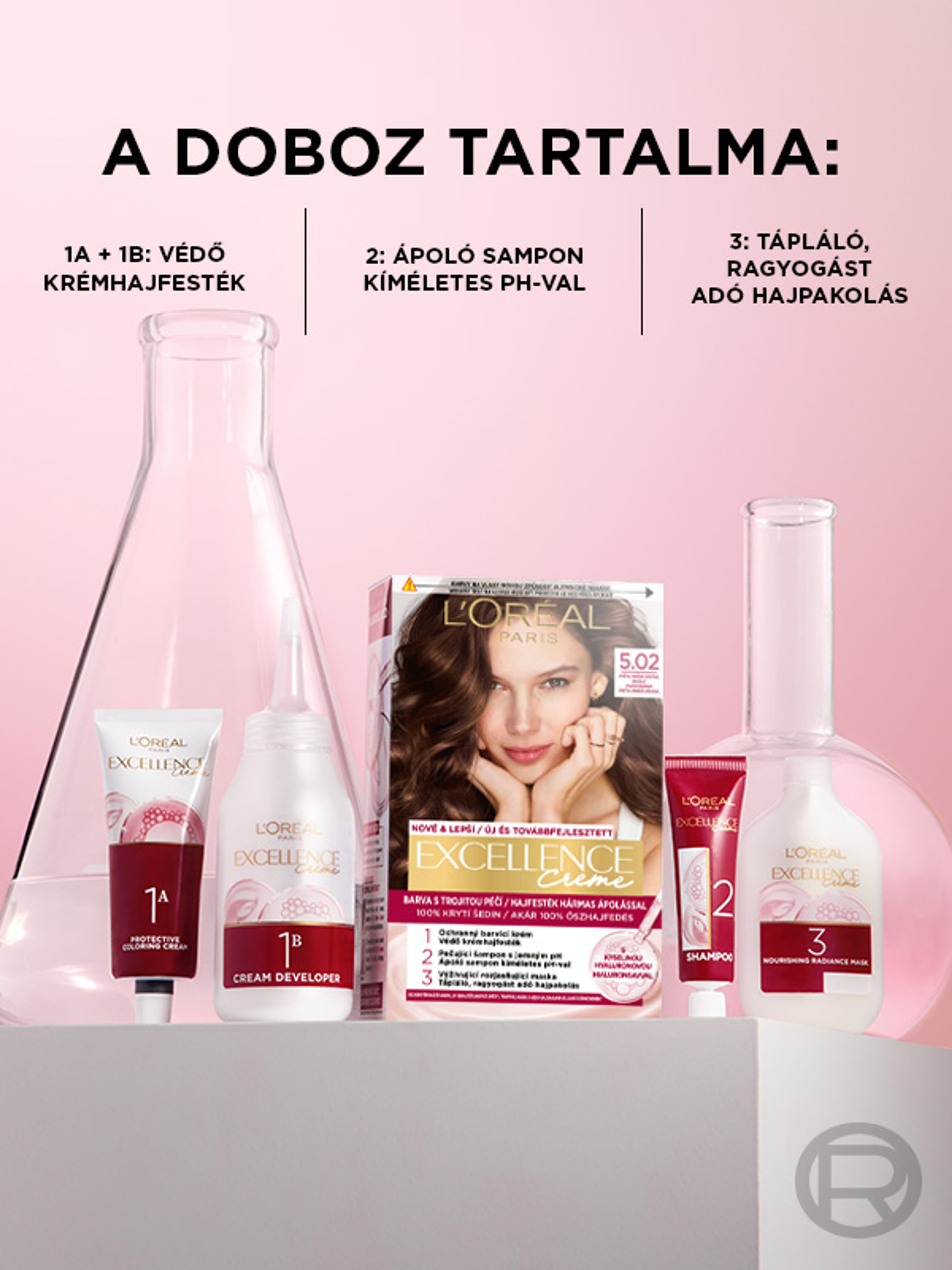 L'Oréal Paris Excellence krémes, tartós hajfesték 4.15 jeges barna - 1 db-8