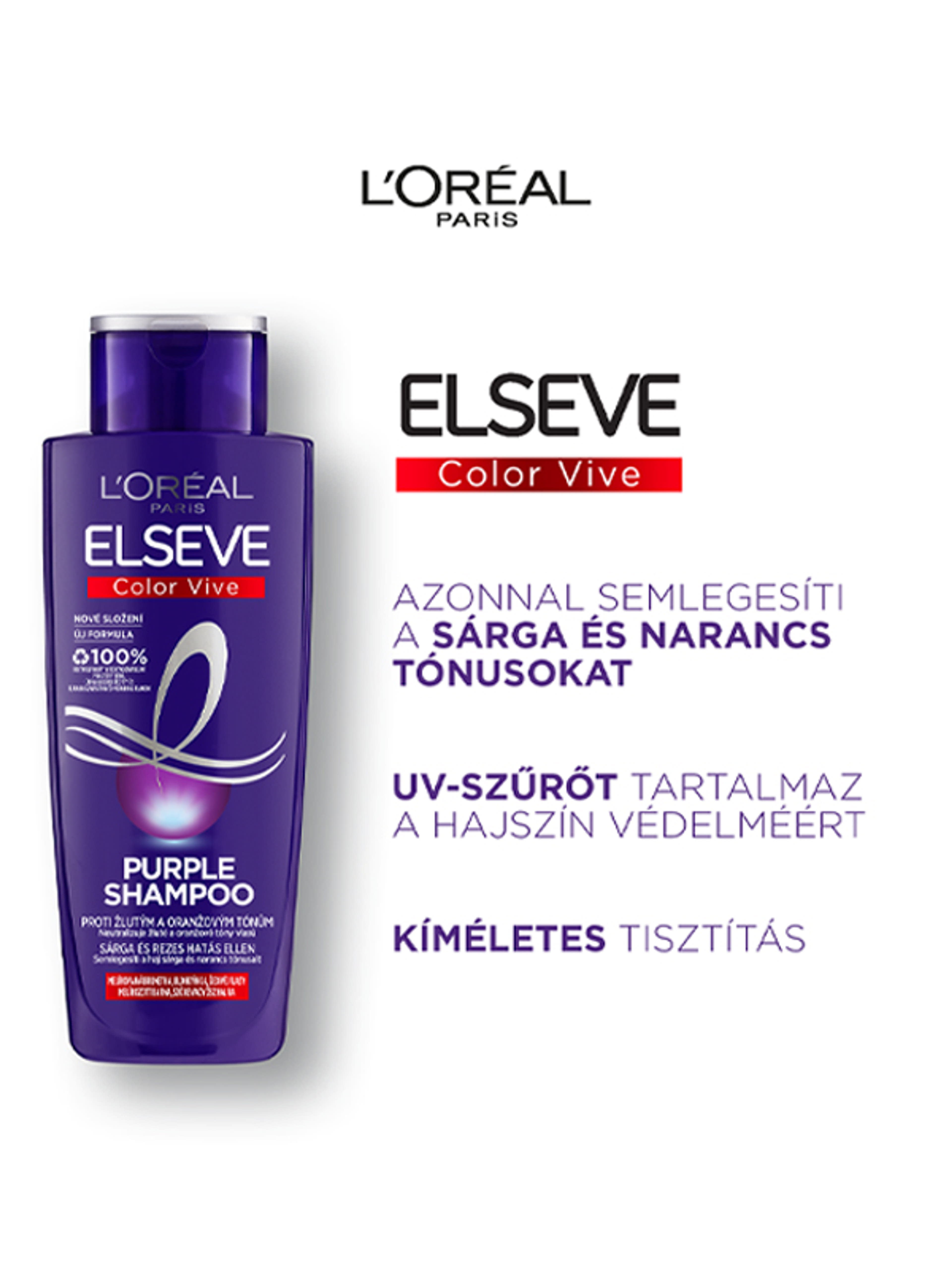 L'Oréal Paris Elseve Purple sampon sárga és rezes hatás ellen - 200 ml-6
