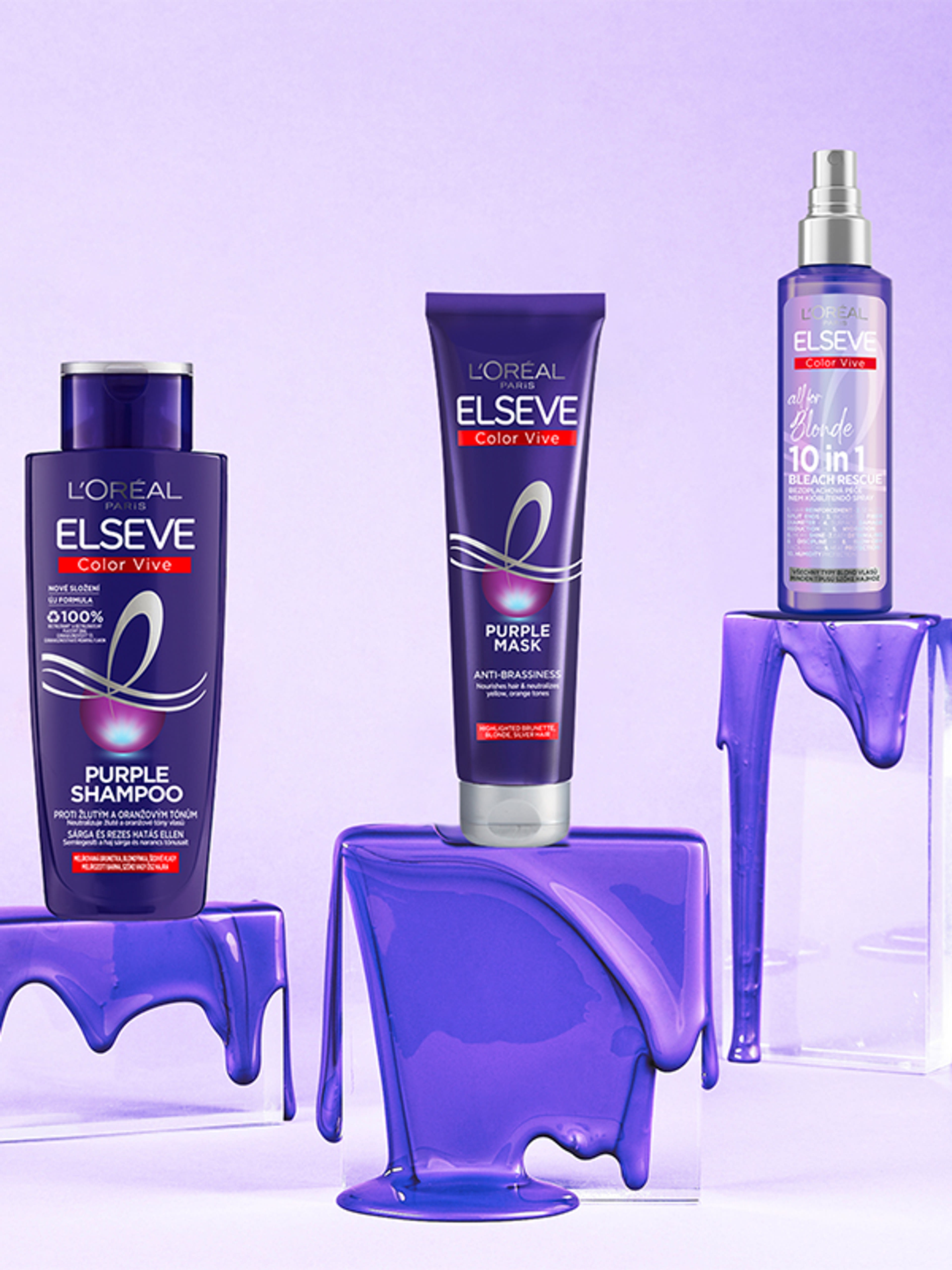 L'Oréal Paris Elseve Color Vive Purple hajmaszk sárga és rezes hatás ellen - 150 ml-2