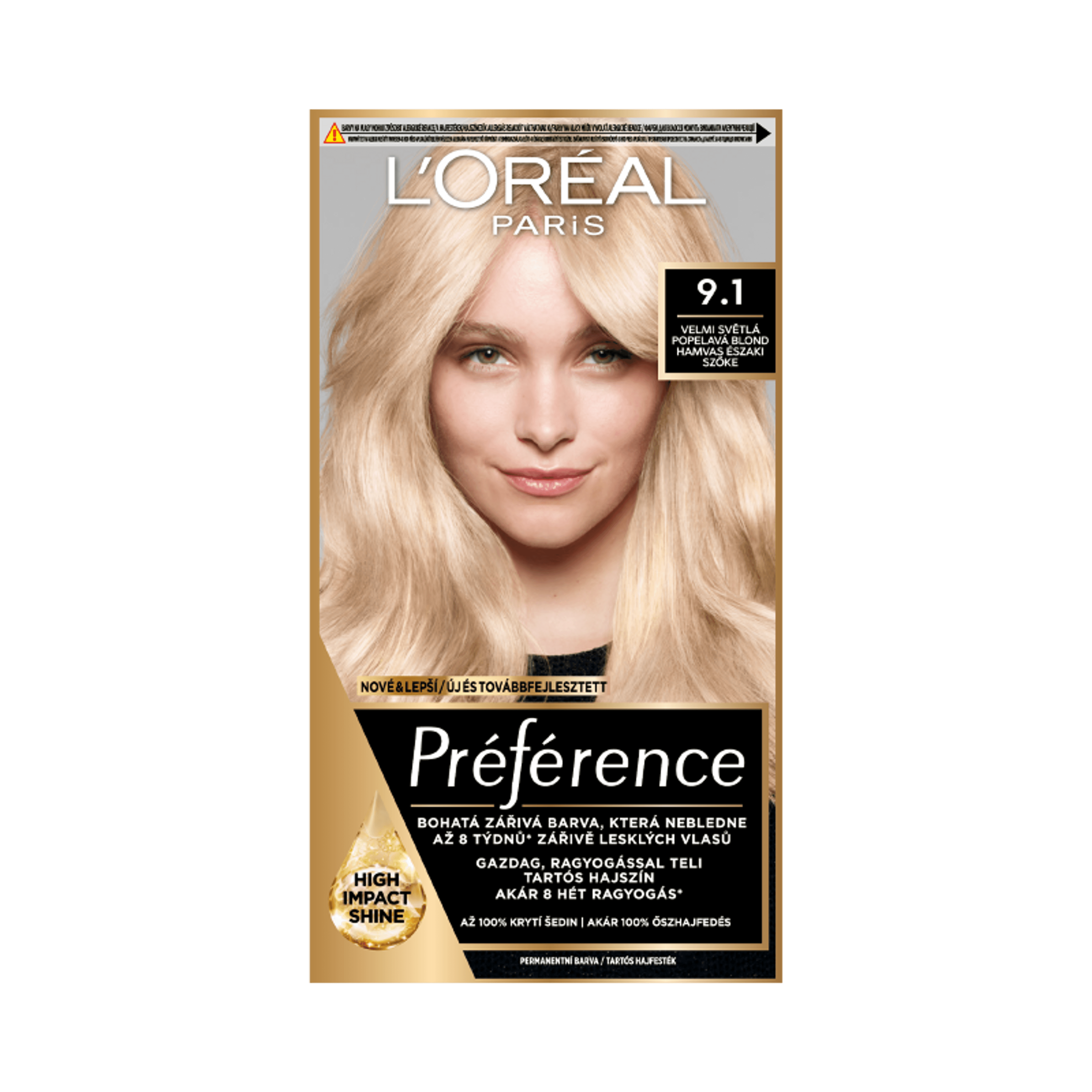 L'Oréal Paris Préférence /9.1 hamvas északi szőke - 1 db