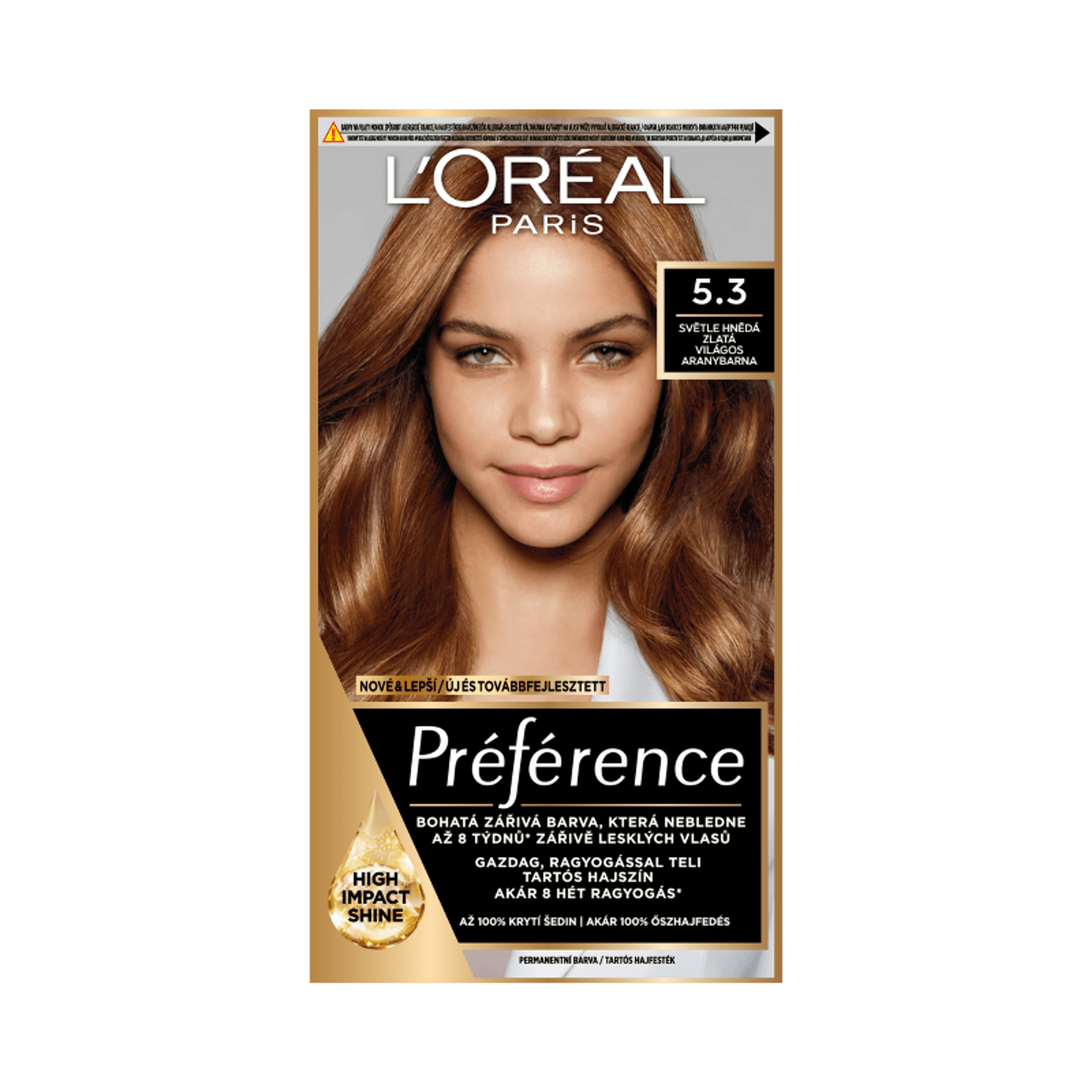 L'Oréal Paris Préférence hajfesték /5.3 világos aranybarna - 1 db