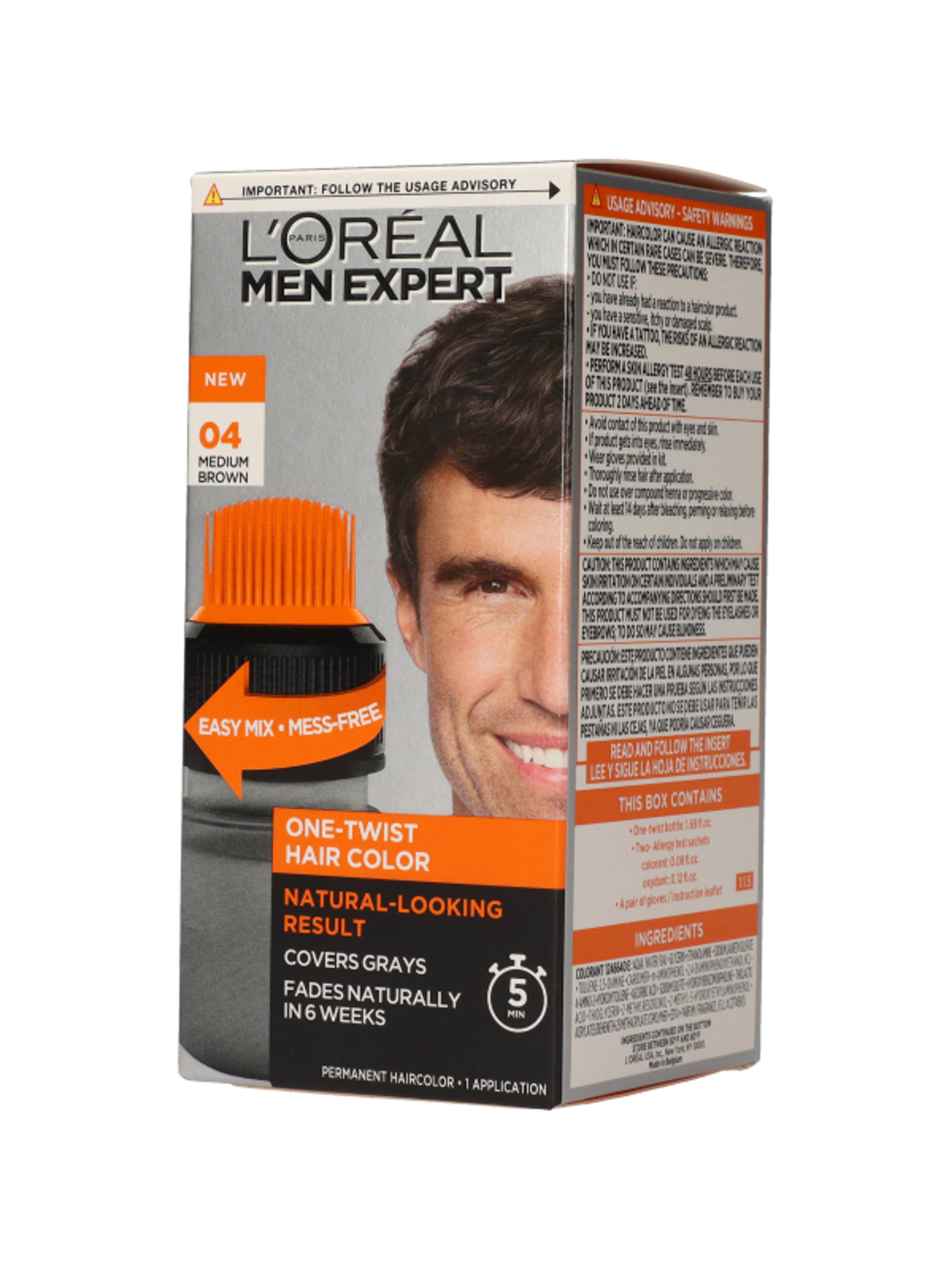 L'Oréal Men Expert Haircolor félig tartós hajfesték /04 medium brown - 56 ml-3