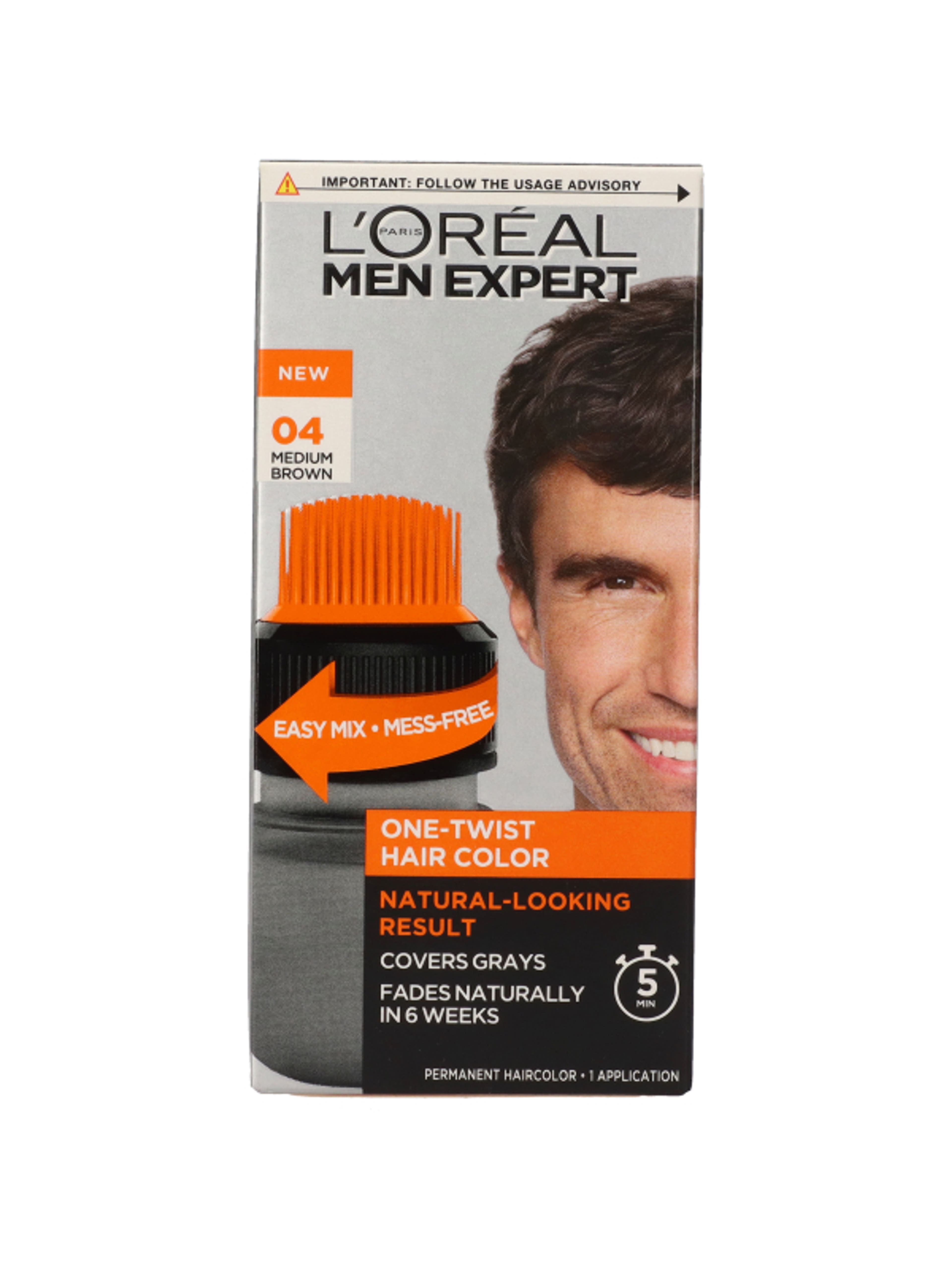 L'Oréal Men Expert Haircolor félig tartós hajfesték /04 medium brown - 56 ml-2