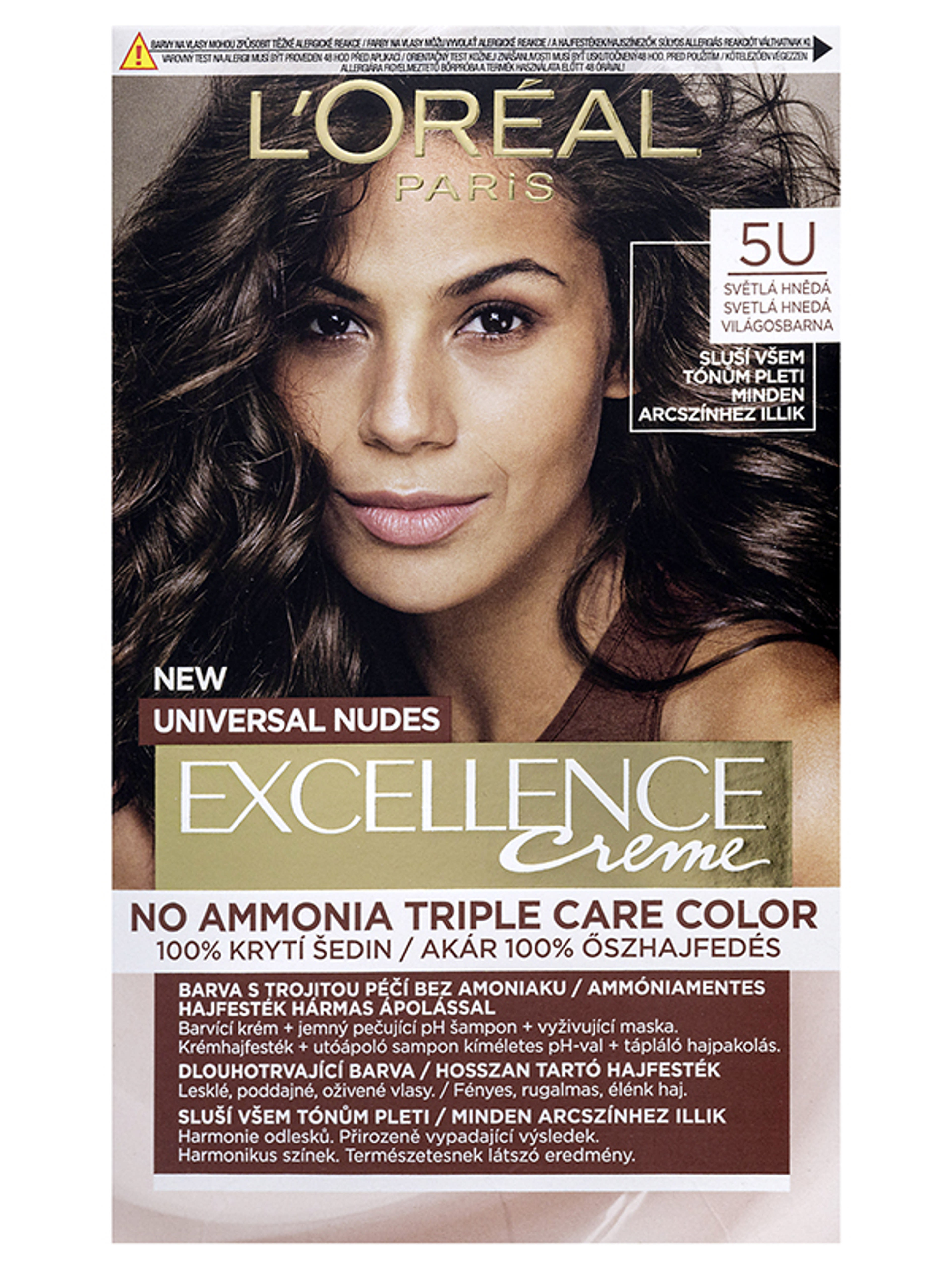 L'Oréal Paris Excellence Universal Nudes hajfesték, light brown 5U - 1 db