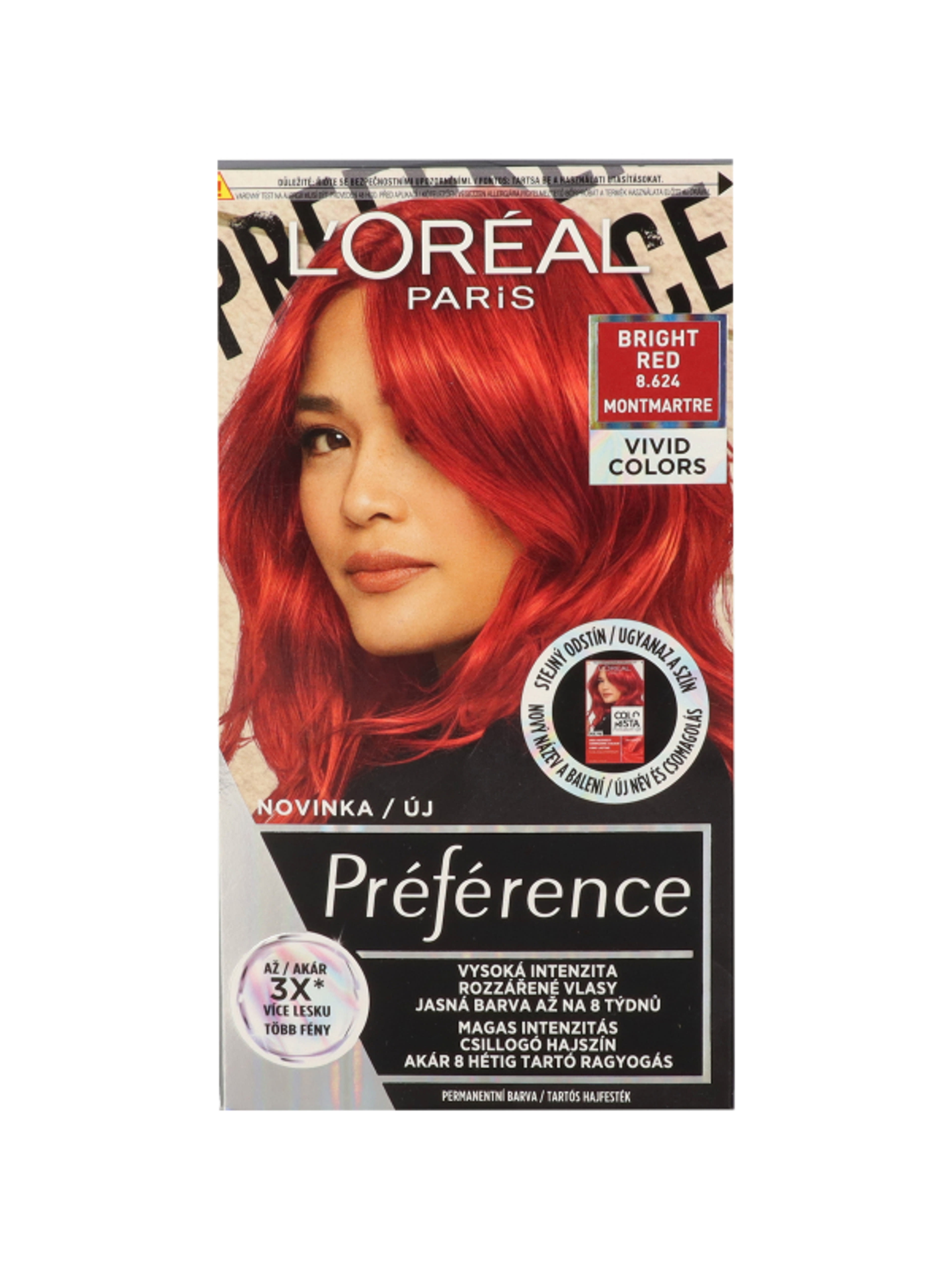 Loréal Paris Préférence Vivid Hajfesték 8 624 Bright Red 020 174 Ml