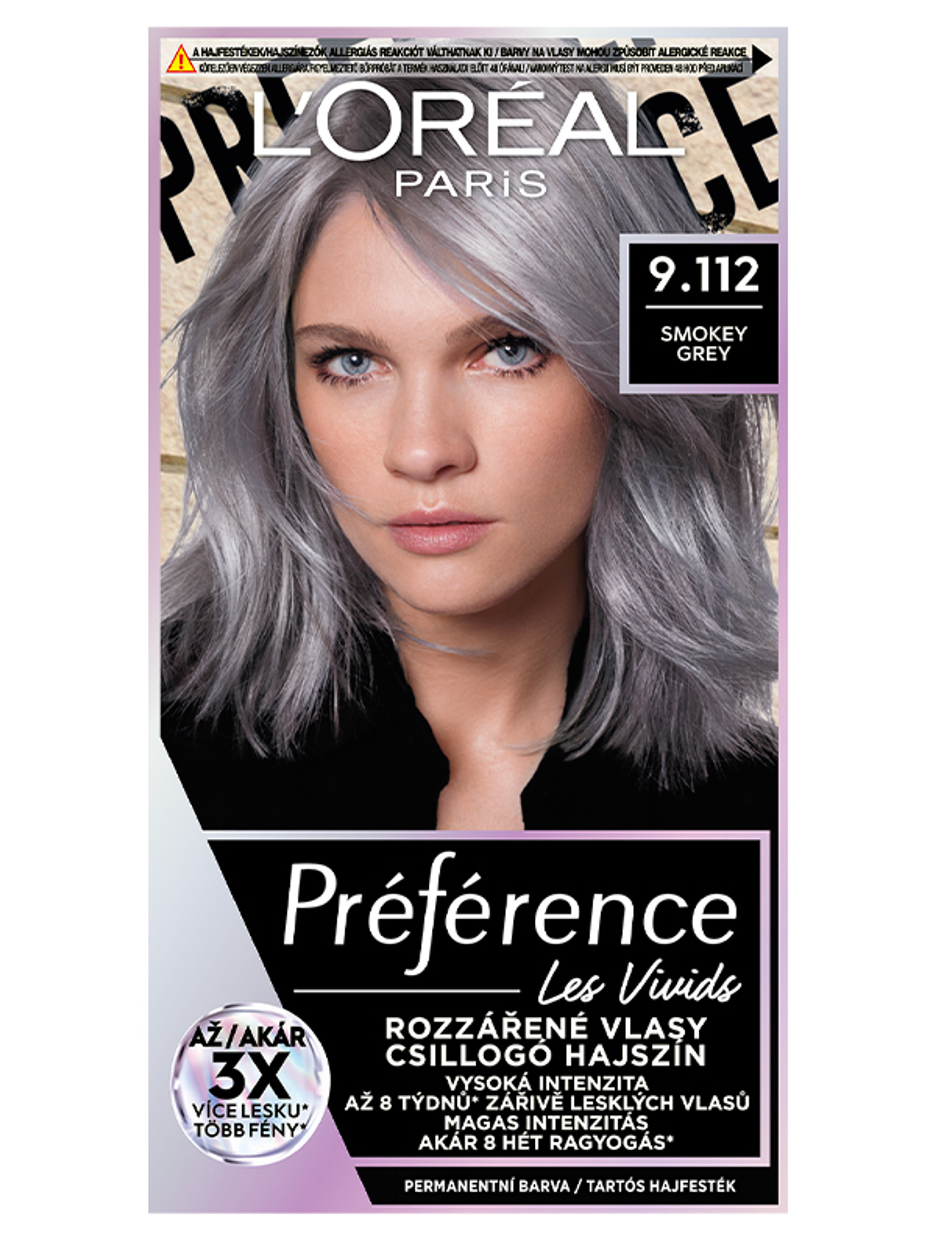 L'Oréal Paris Préférence Vivid hajfesték 9.112 smokey grey /020 - 1 db