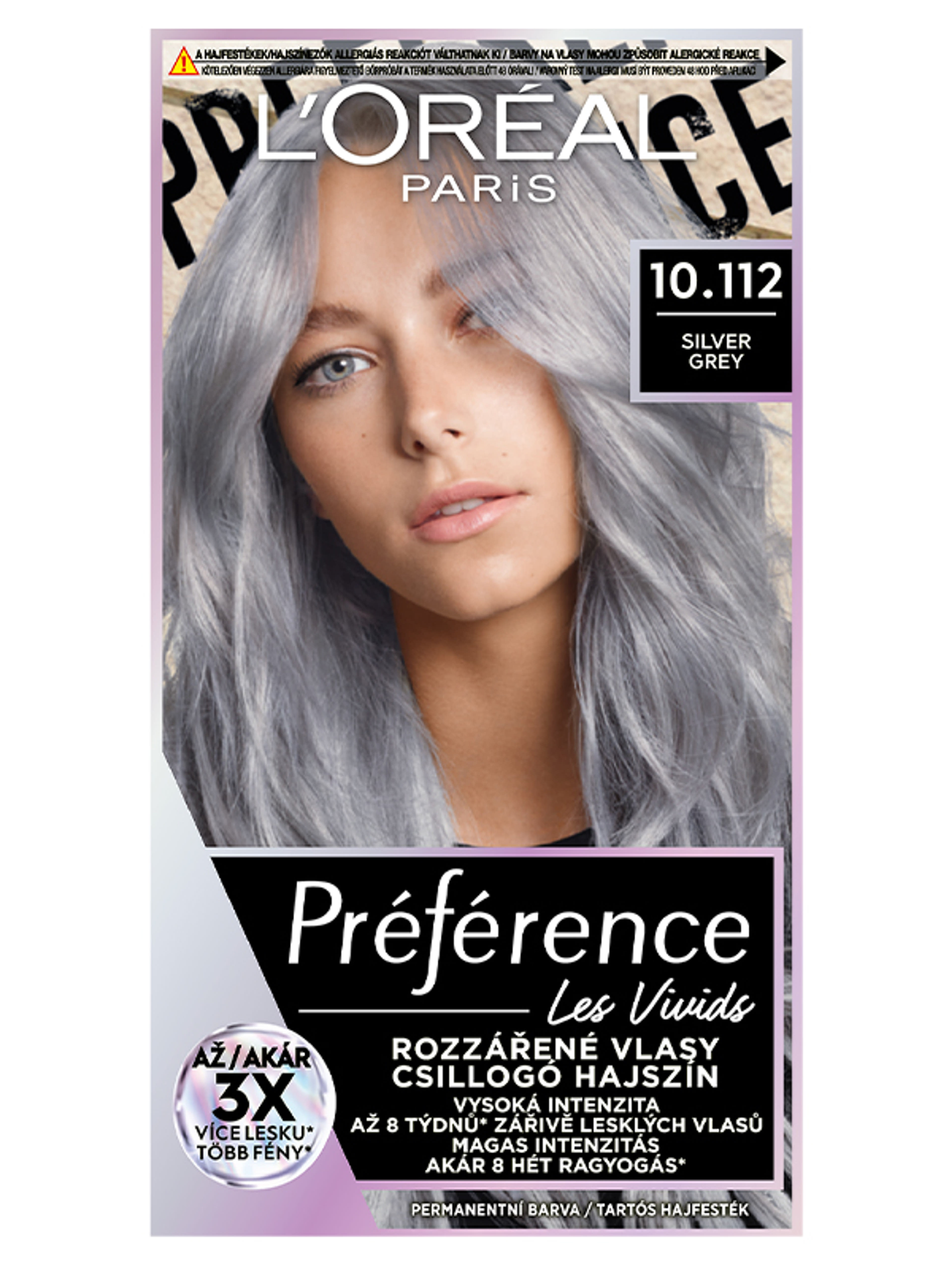 L'Oréal Paris Préférence Vivid hajfesték, 10.112 silver-gray /020 - 174 ml