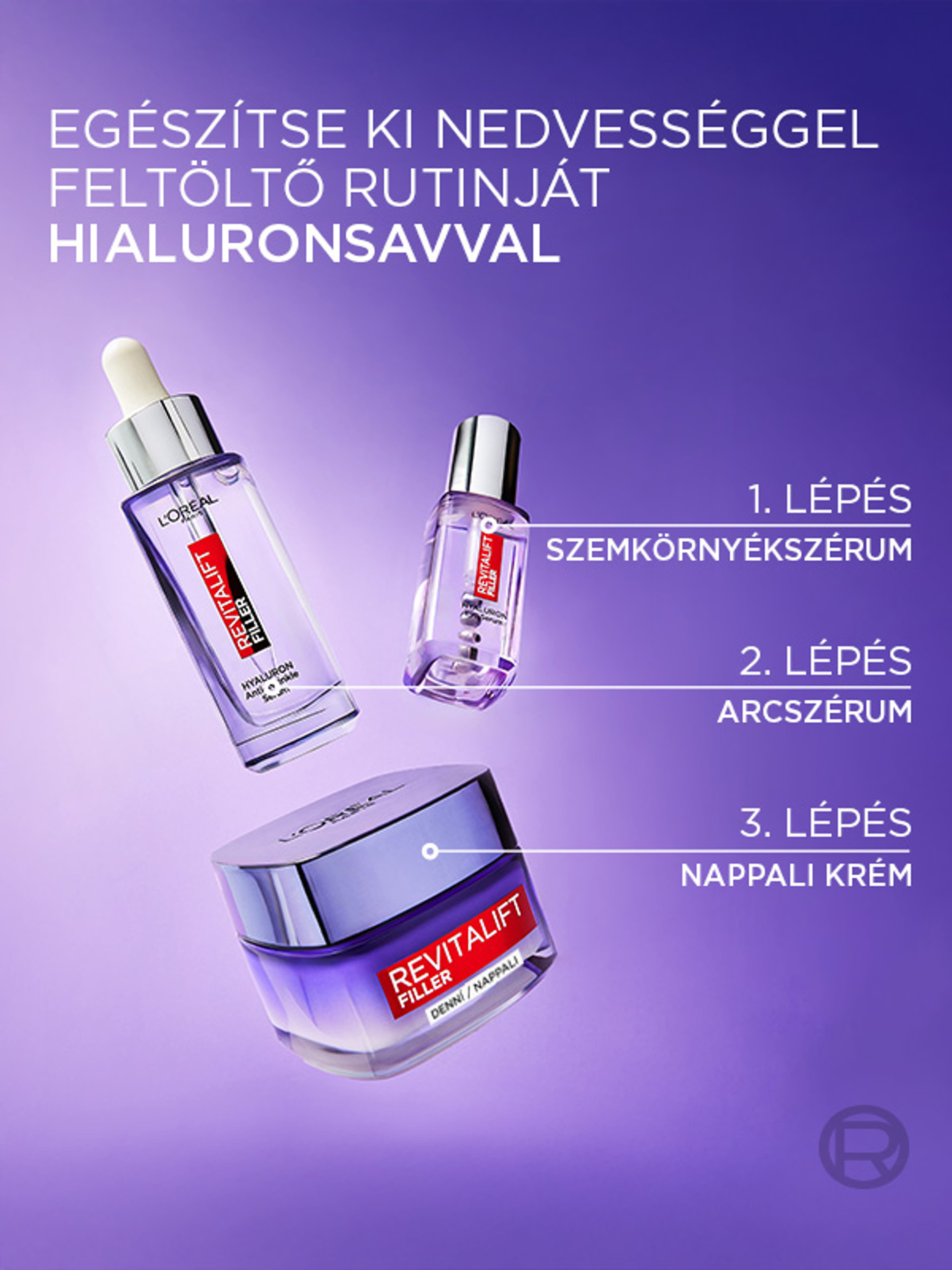 L'Oréal Paris Revitalift Filler szemkörnyék szérum 2,5% hialuronsavval - 20 ml-8
