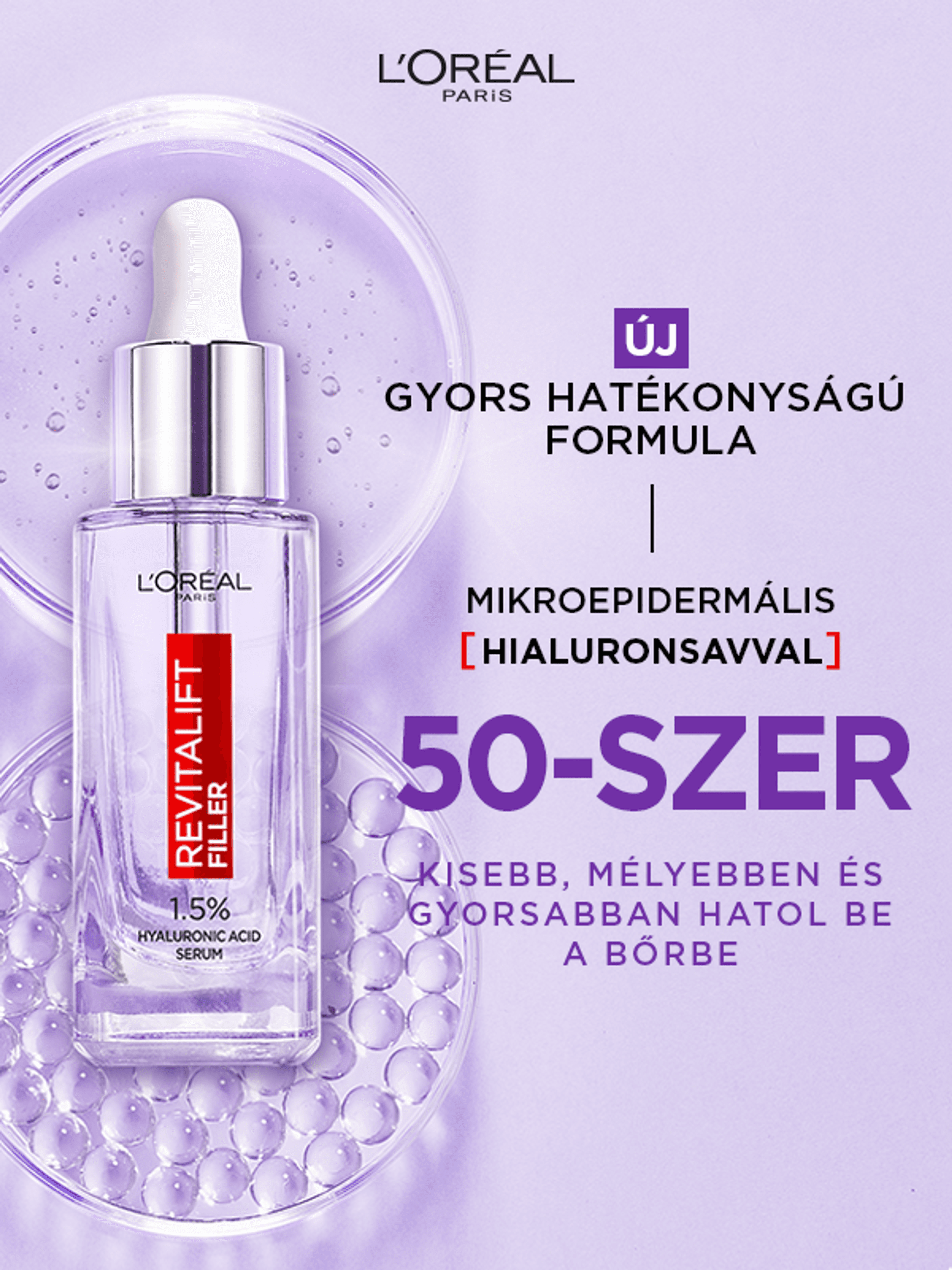 L'Oréal Paris Revitalift Filler ránctalanító szérum 1,5% tiszta hialuronsavval - 30 ml-3