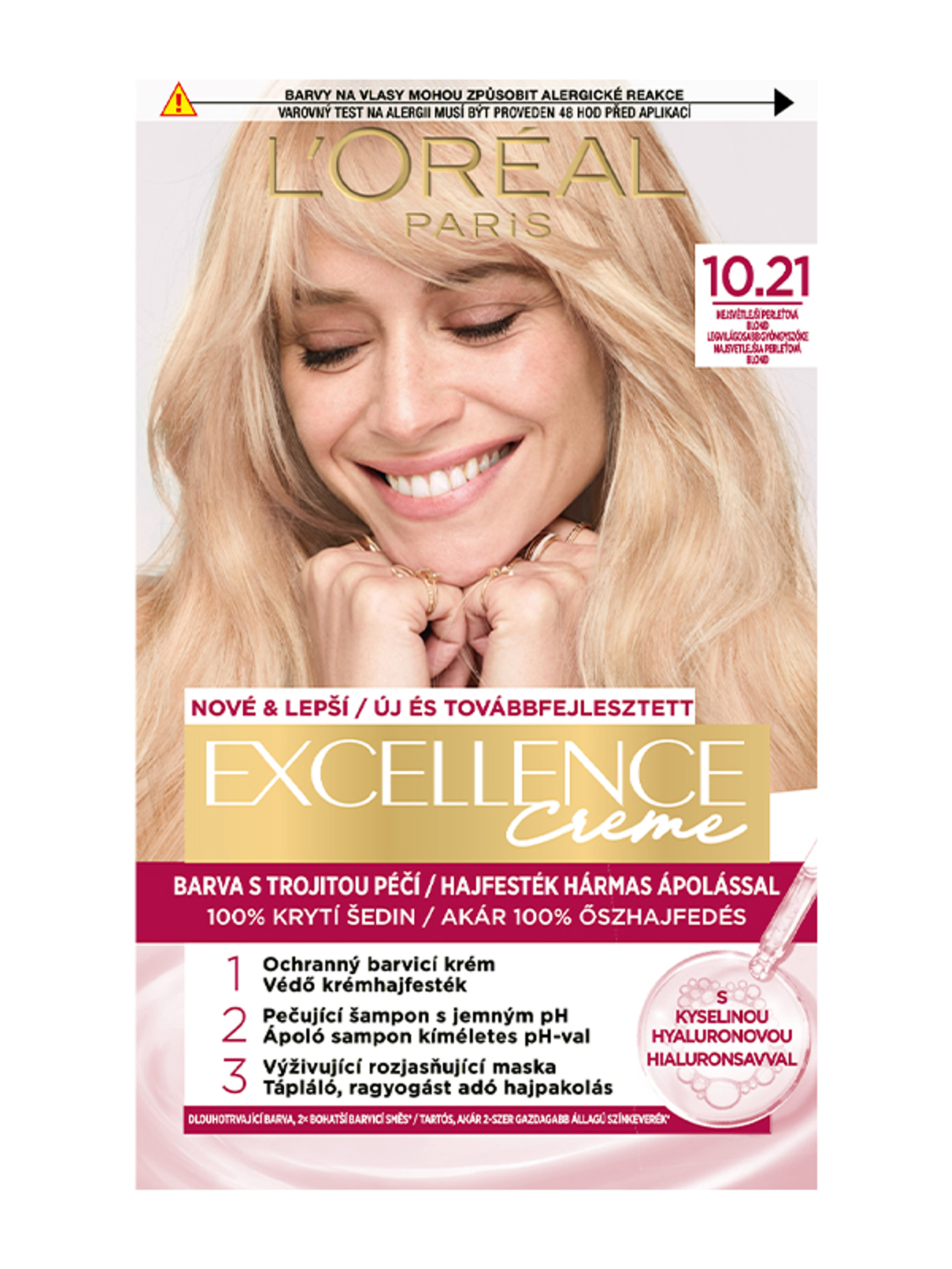 L'Oréal Paris Excellence hajfesték 10.21 /light pearl blond - 1 db