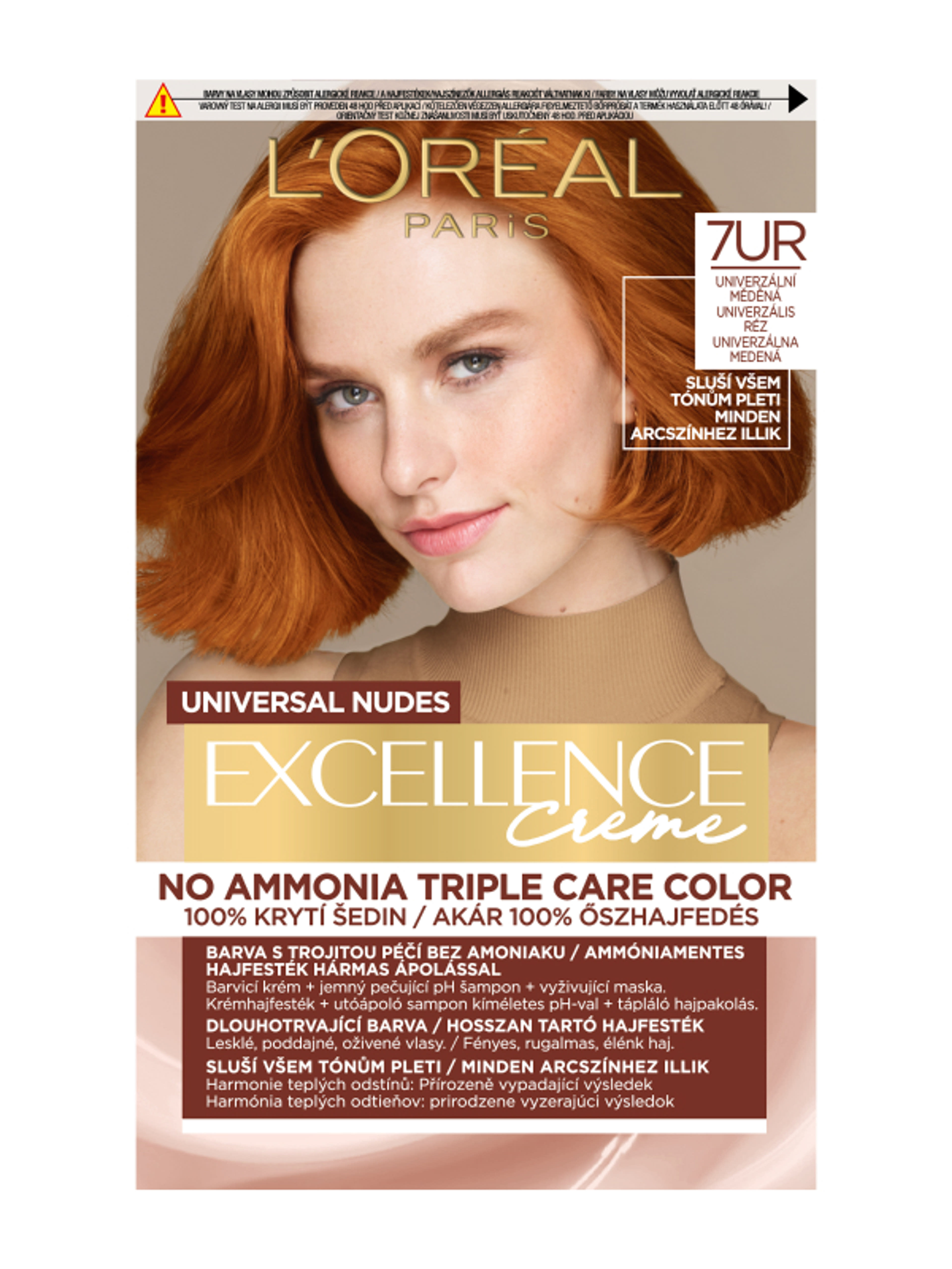 L'Oréal Paris Excellence Universal Nudes hajfesték /7U izzó vörös - 1 db