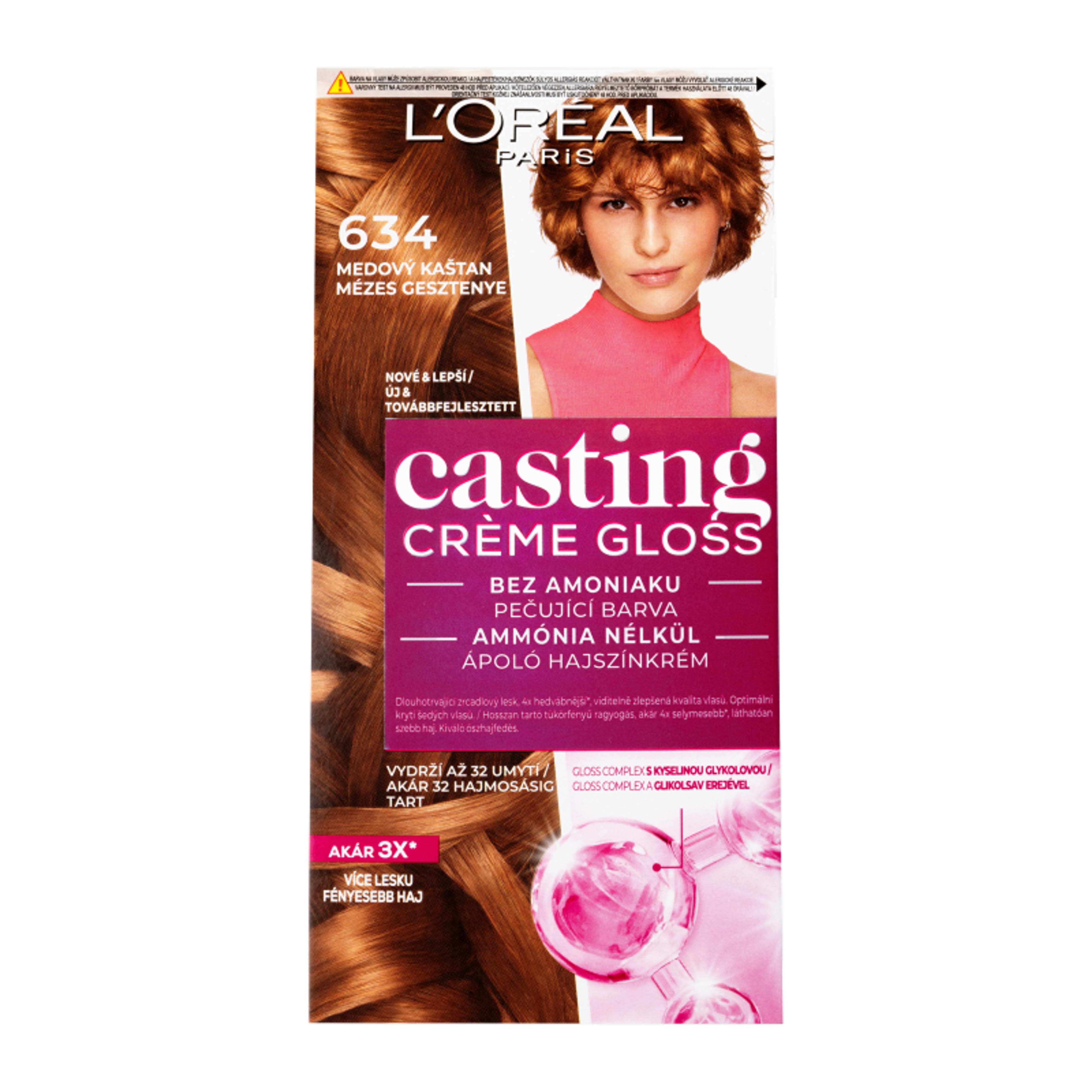 L'Oréal Paris Casting Creme Gloss hajfesték /634 Mézes gesztenye - 180 ml