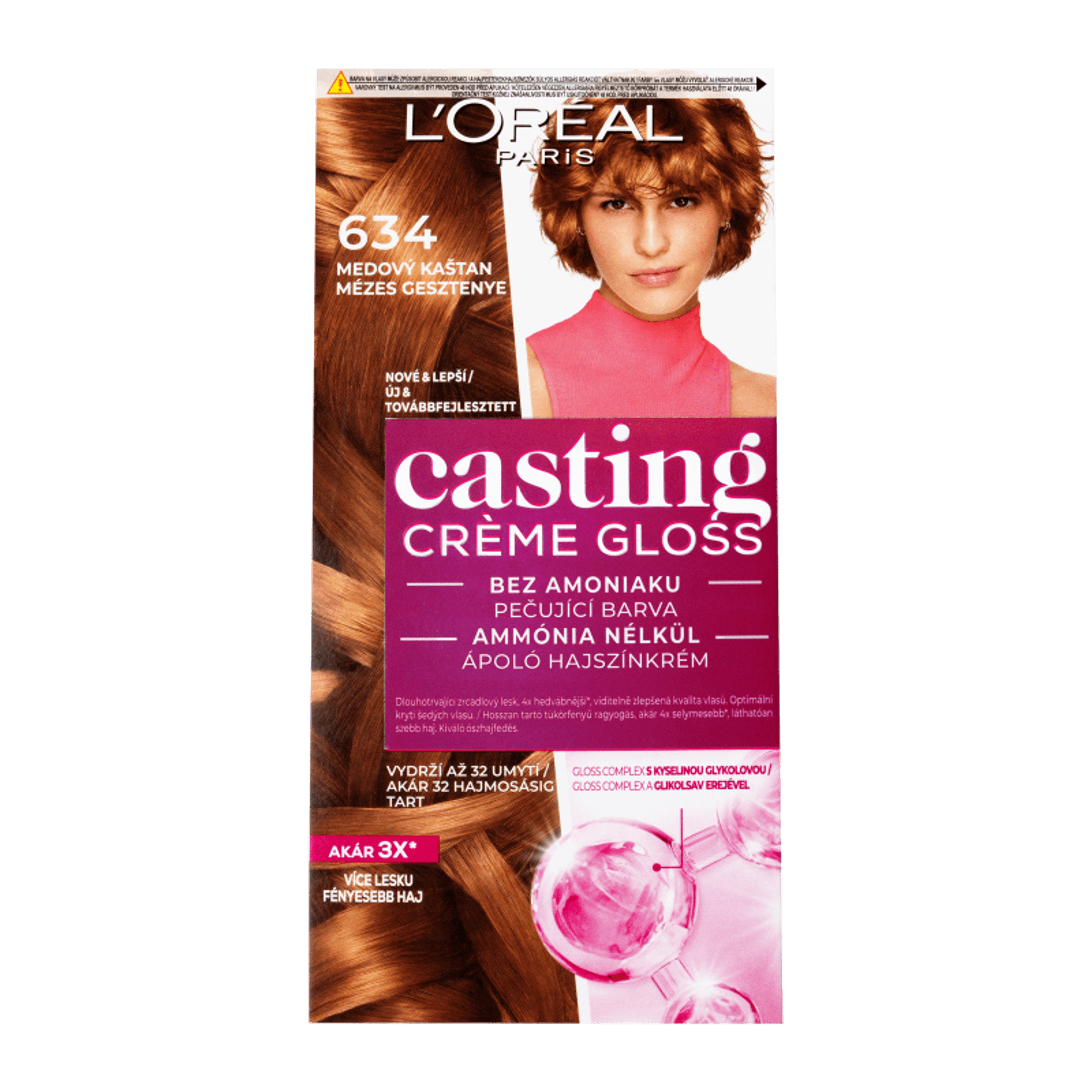 L'Oréal Paris Casting Crème Gloss ápoló hajszínkrém /634 mézes gesztenye - 1 db