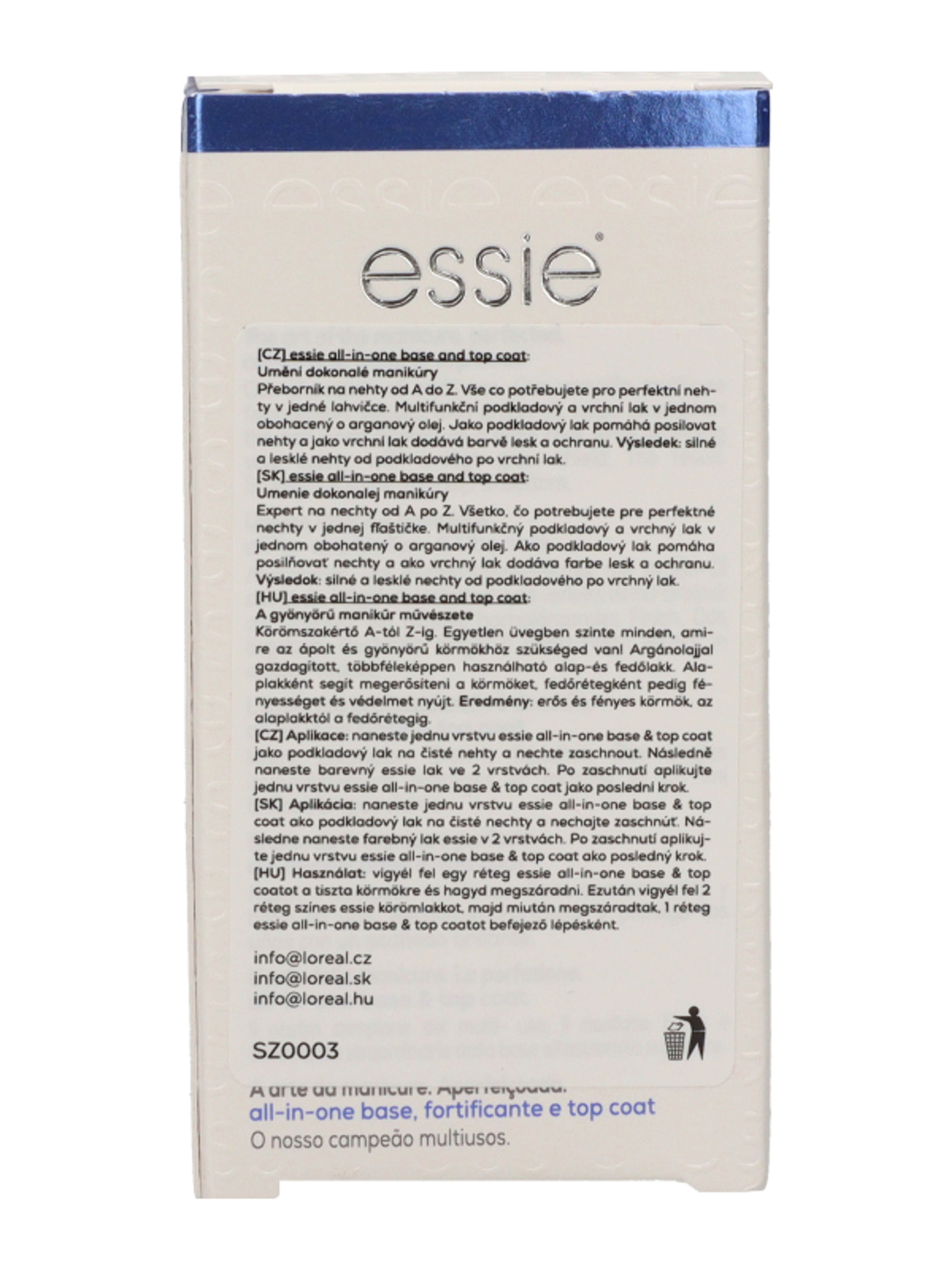 Essie Bace Coat All In One alap és fedőlakk - 1 db-4