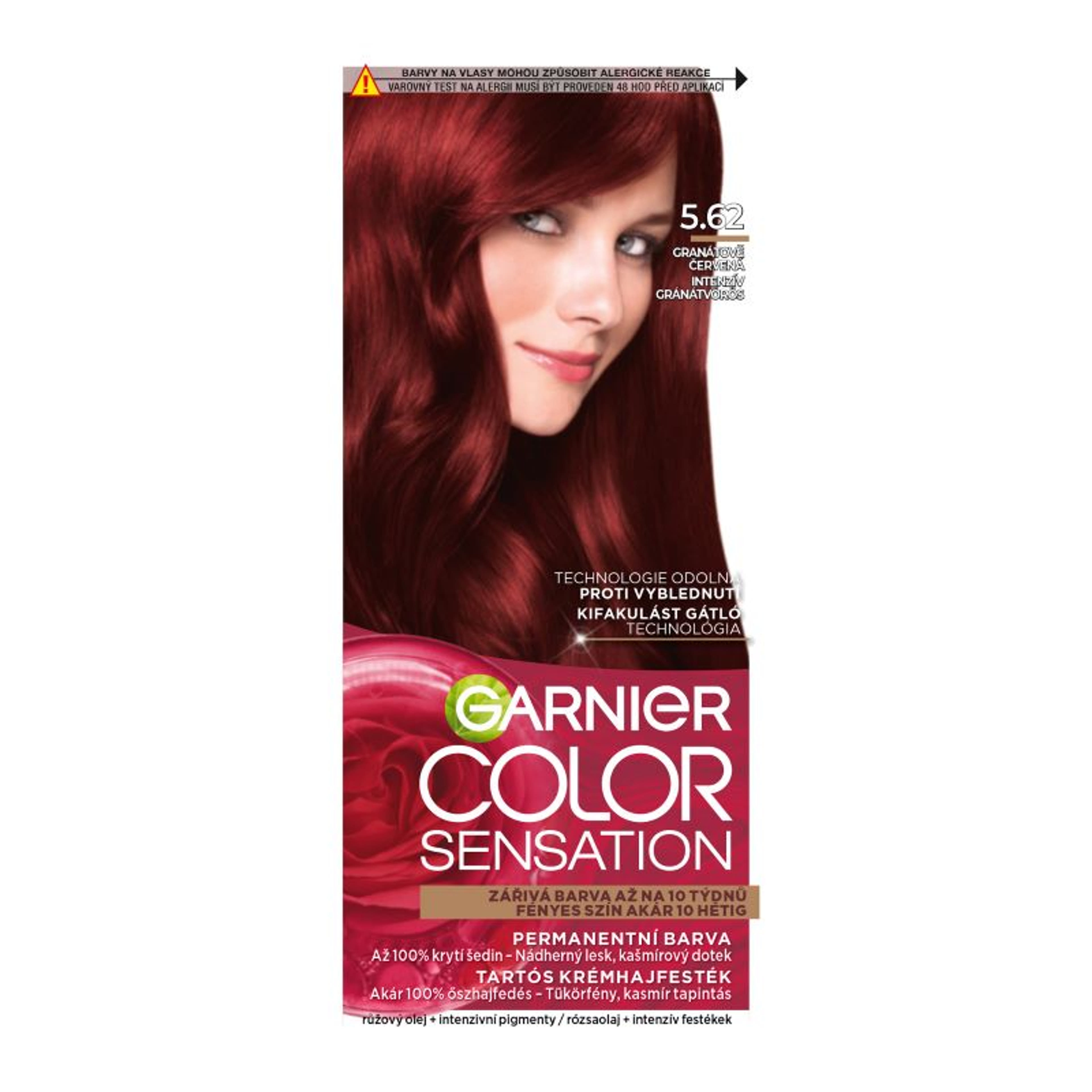 Garnier Color Sensation tartós hajfesték /5 .62 Intenzív Gránátvörös - 1 db